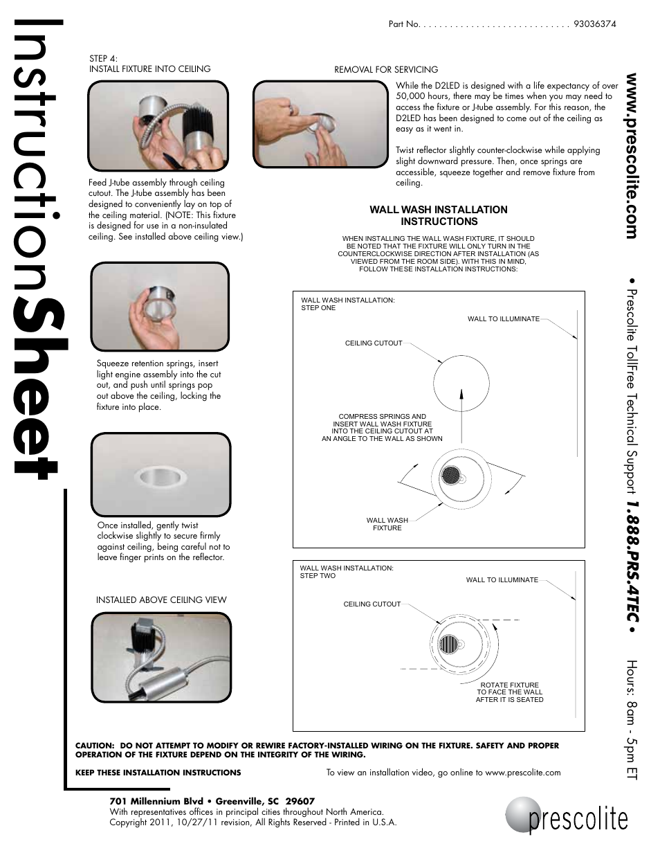 Instruction sheet, Prs.4tec | Prescolite D2LED User Manual | Page 2 / 2