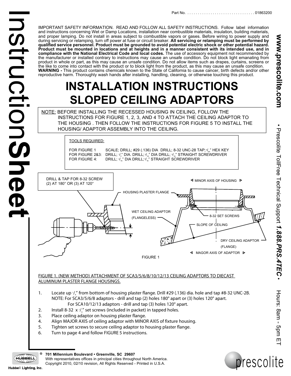 Prescolite SLOPED CEILING ADAPTORS User Manual | 5 pages