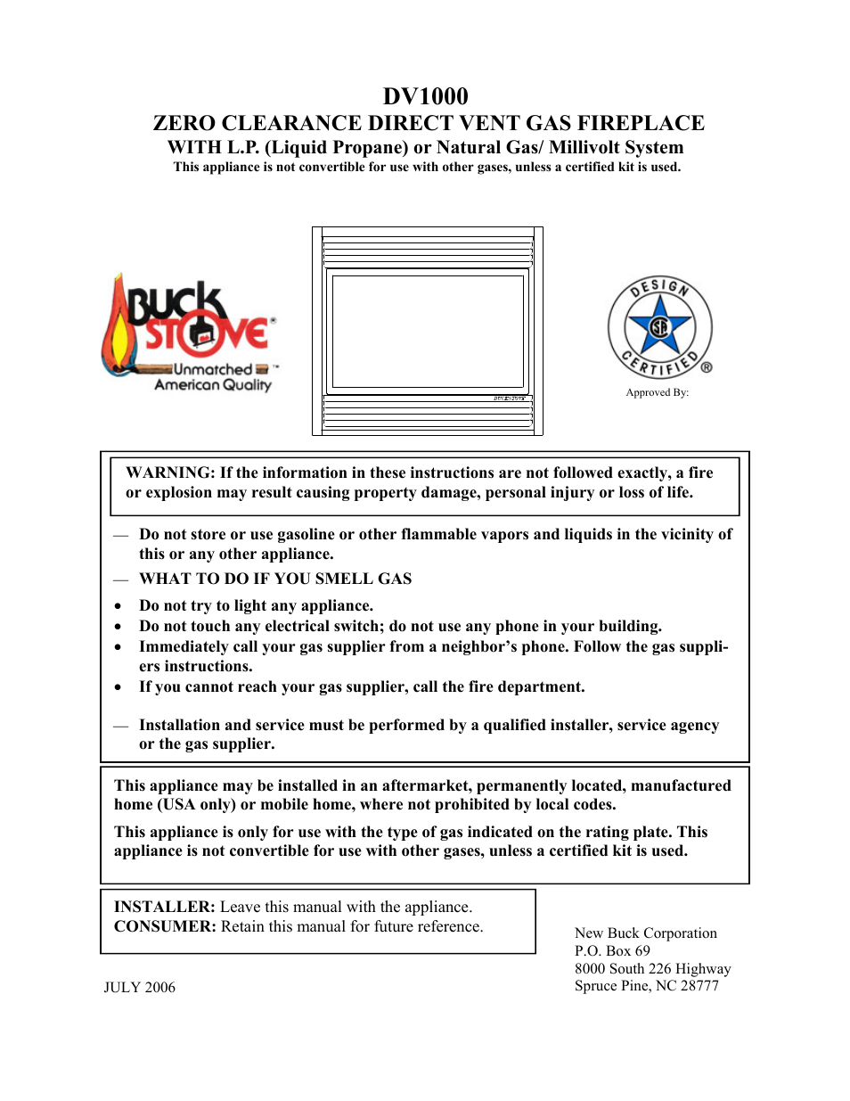 New Buck Corporation DV1000 User Manual | 38 pages