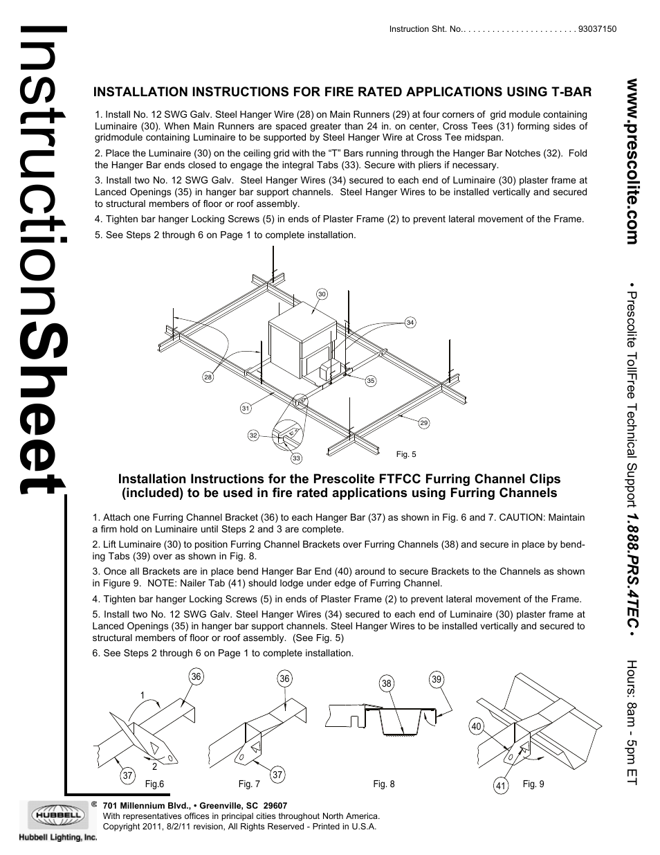 Instruction sheet, Prs.4tec | Prescolite FT6QLIC User Manual | Page 3 / 3