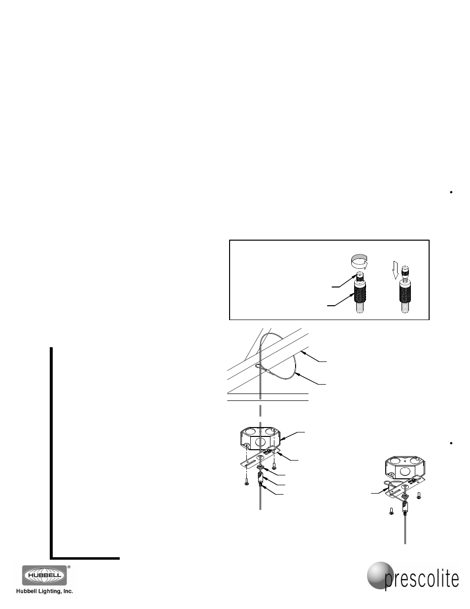 Prescolite MC10LED CYLINDER CORD AND CABLE MOUNT User Manual | 4 pages