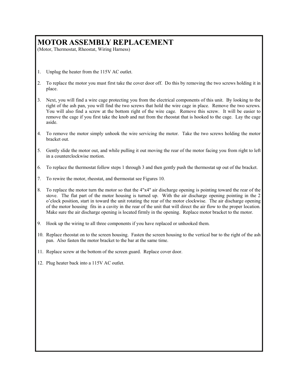 Motor assembly replacement | New Buck Corporation 91 User Manual | Page 25 / 29