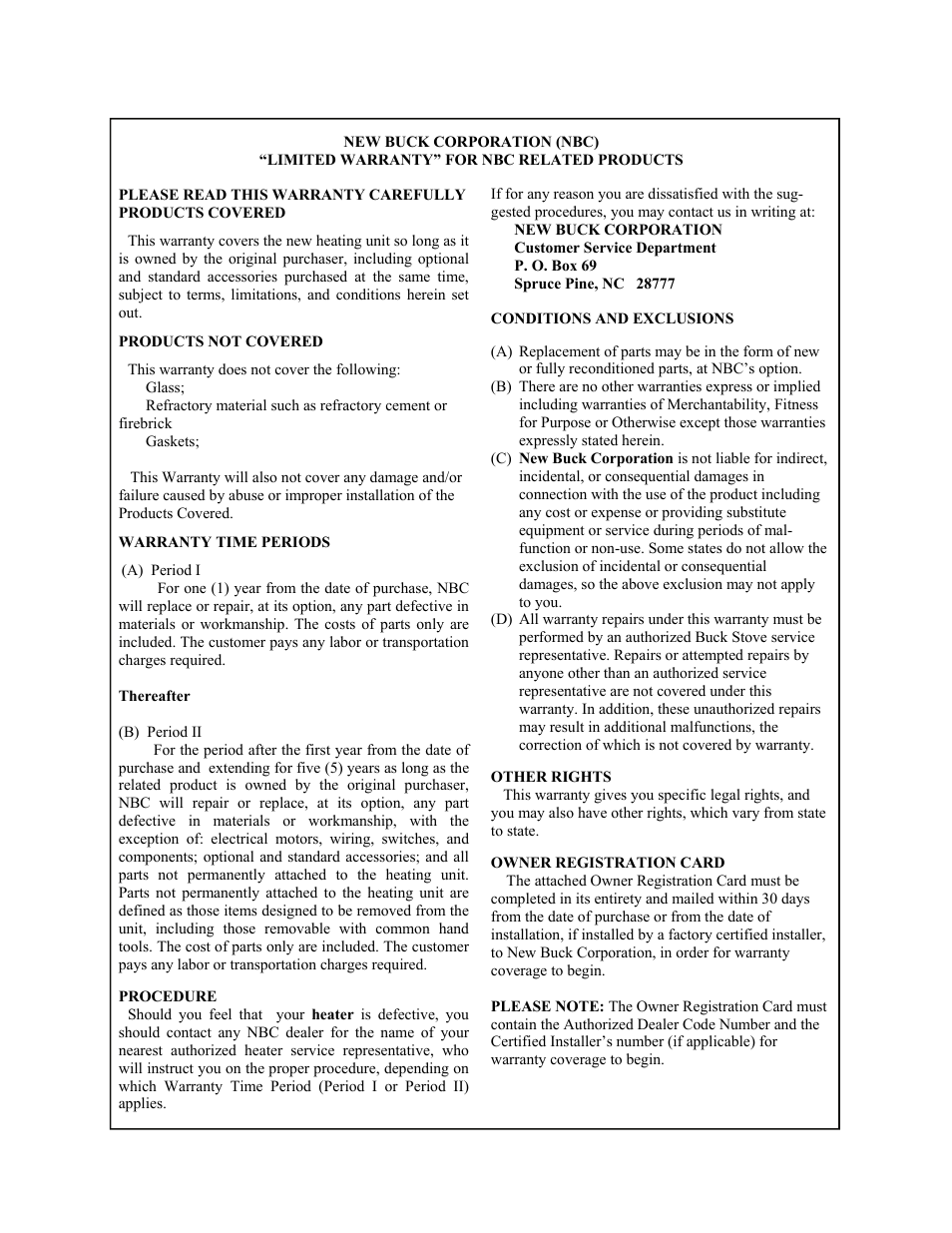 New Buck Corporation 91 User Manual | Page 29 / 29