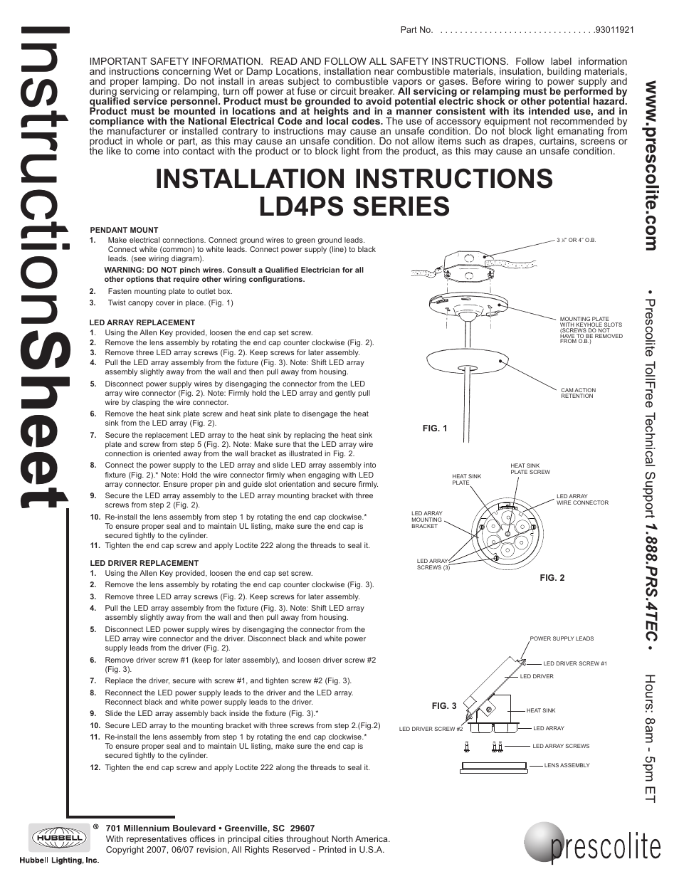 Prescolite LD4PS User Manual | 1 page