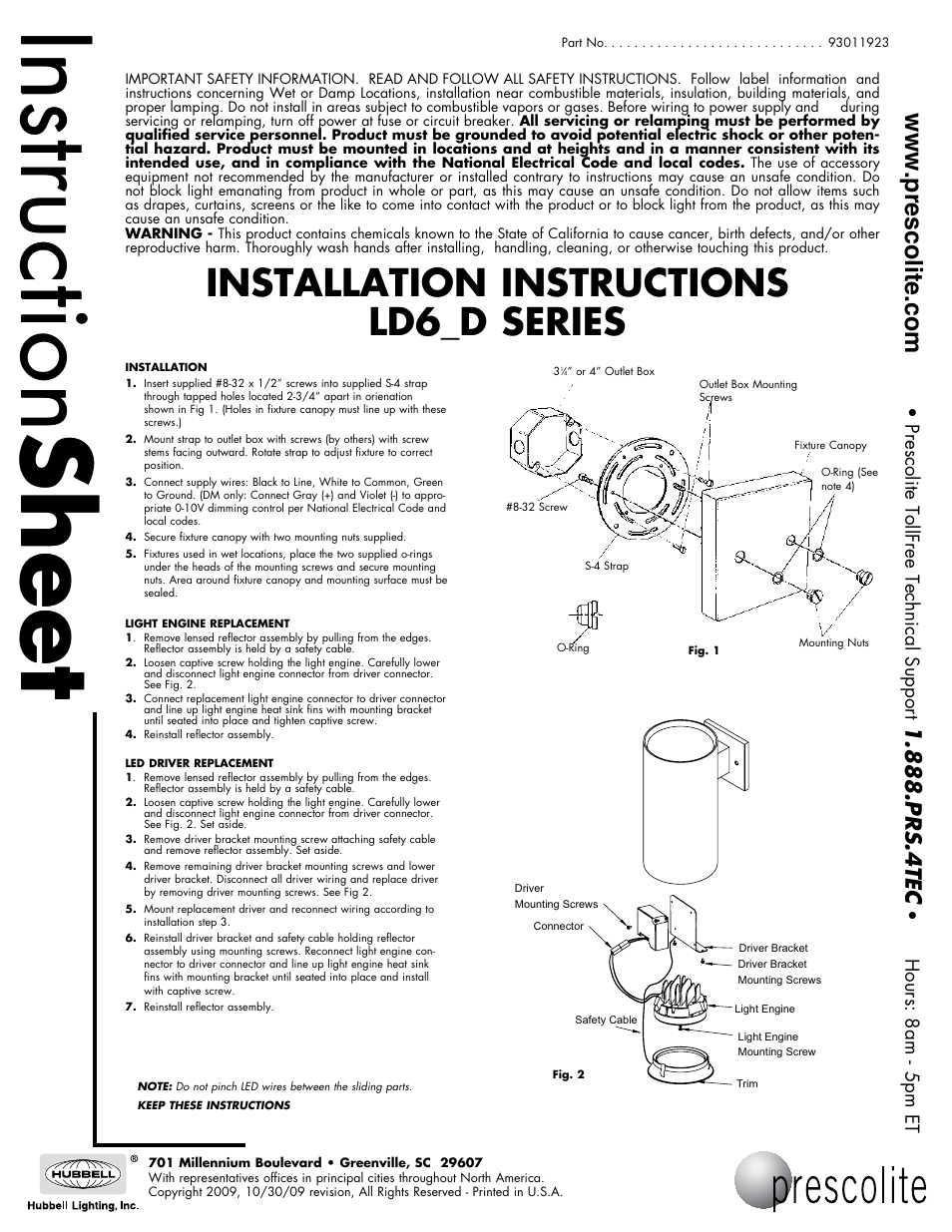 Prescolite LD6_D User Manual | 1 page