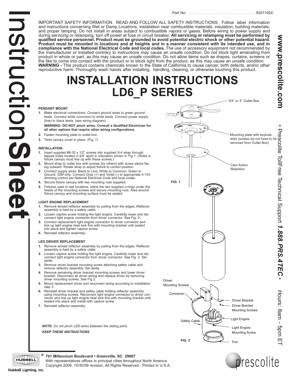 Prescolite LD6_P User Manual | 1 page