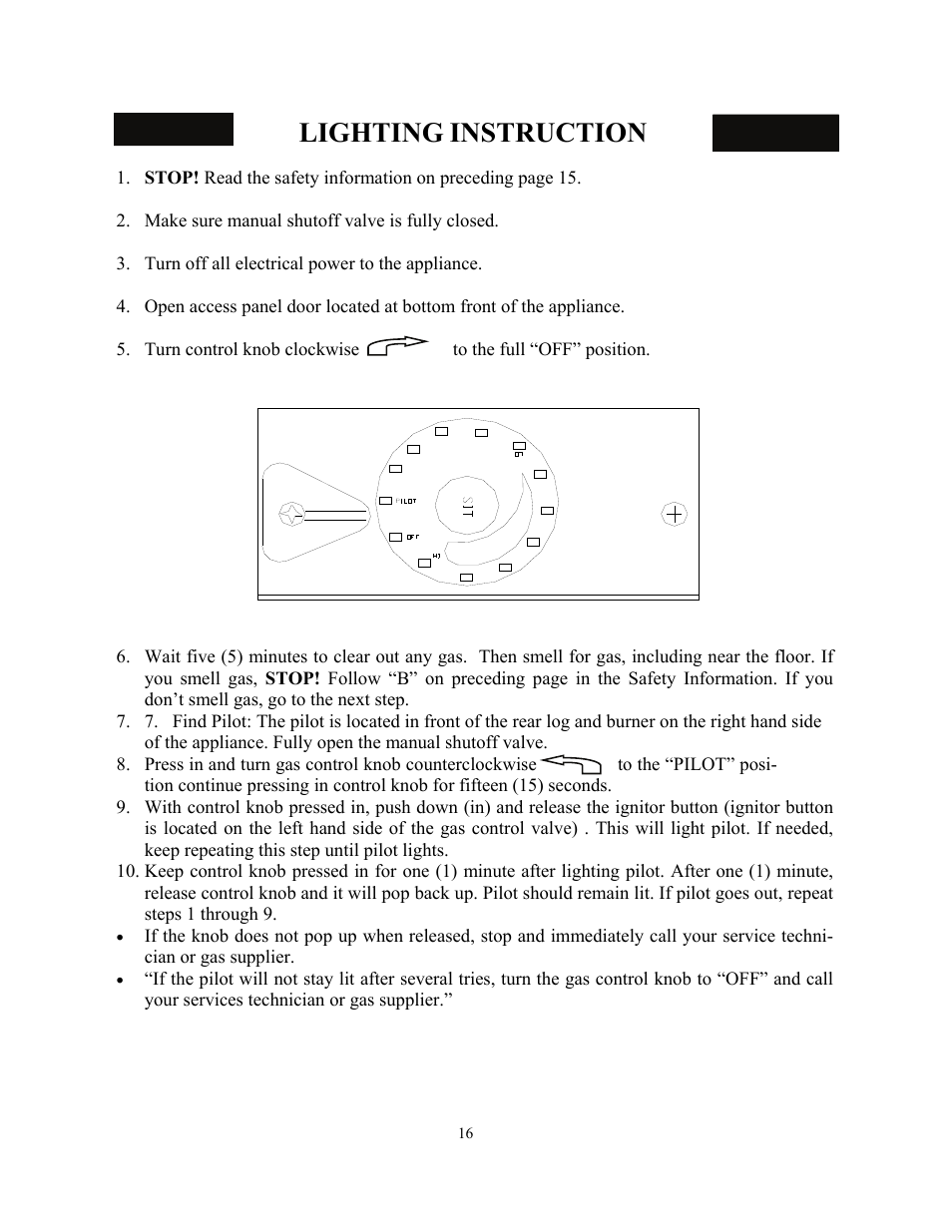 Lighting instruction | New Buck Corporation 34 User Manual | Page 18 / 55