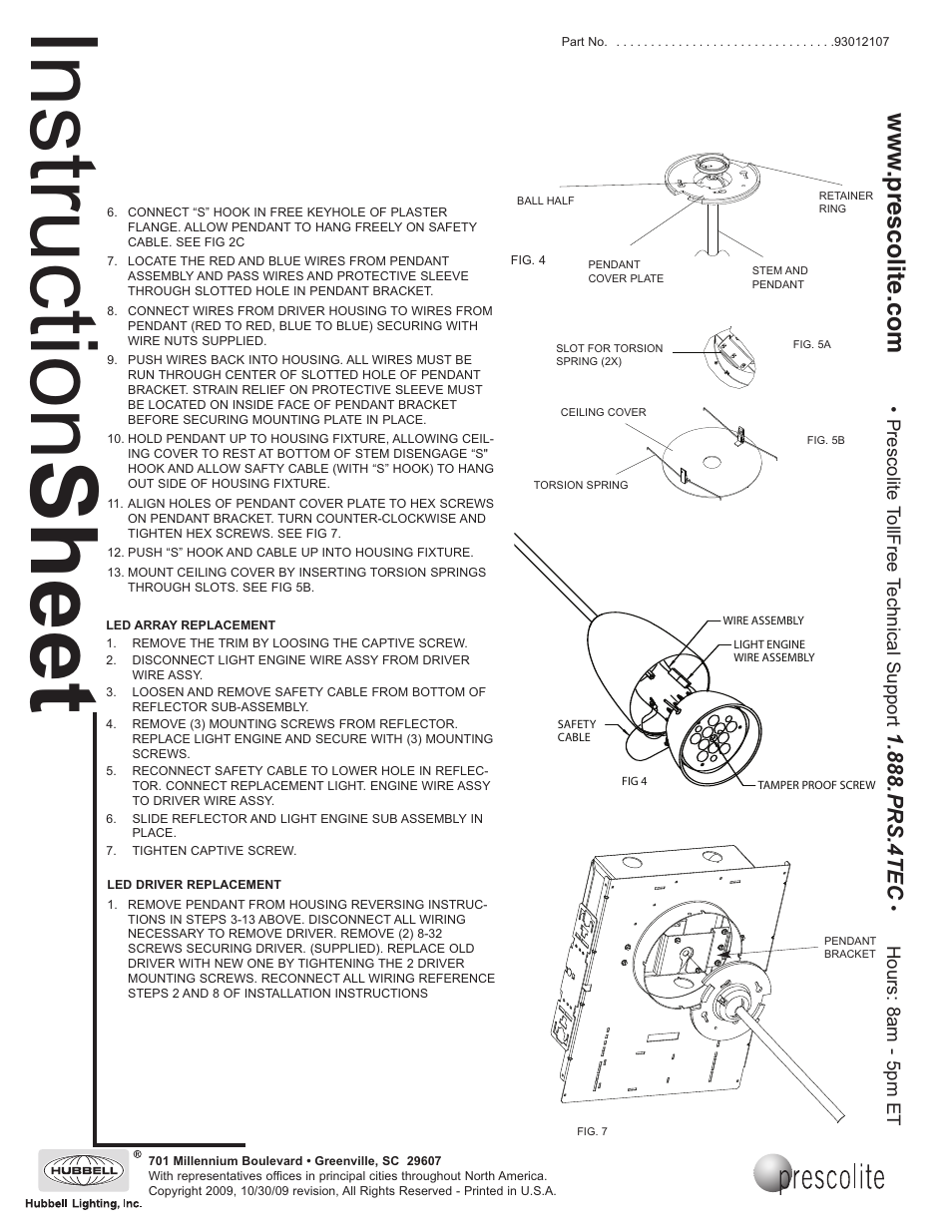 Ins tru ctio n s he et, For sdpsled for rdpsled, W.p re sc olit e.c om | Prescolite RDPS6LED User Manual | Page 2 / 3