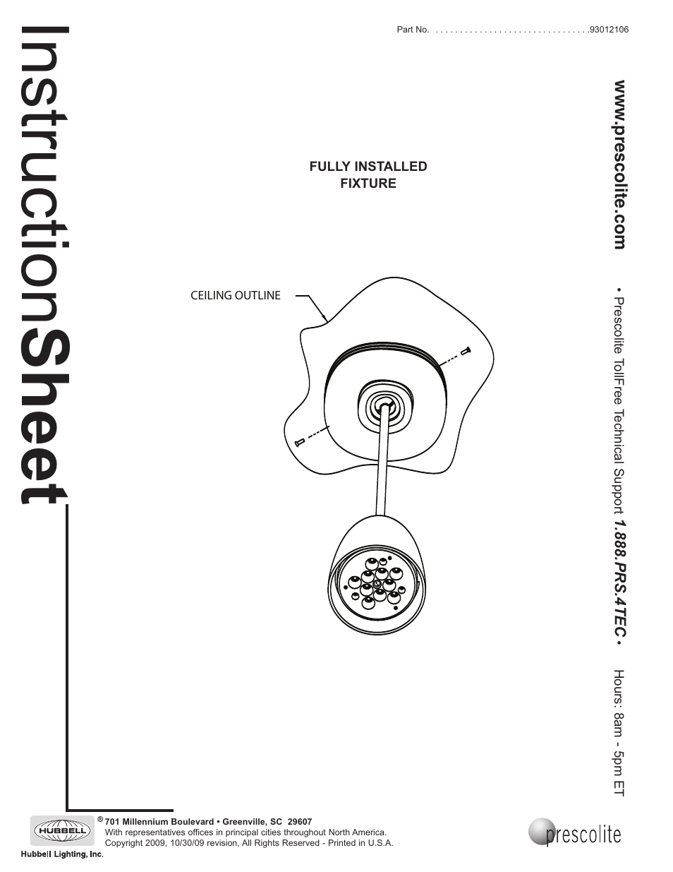 For sdpsled for rdpsled, Ins tru ctio n s he et | Prescolite SDPS6LED User Manual | Page 3 / 3