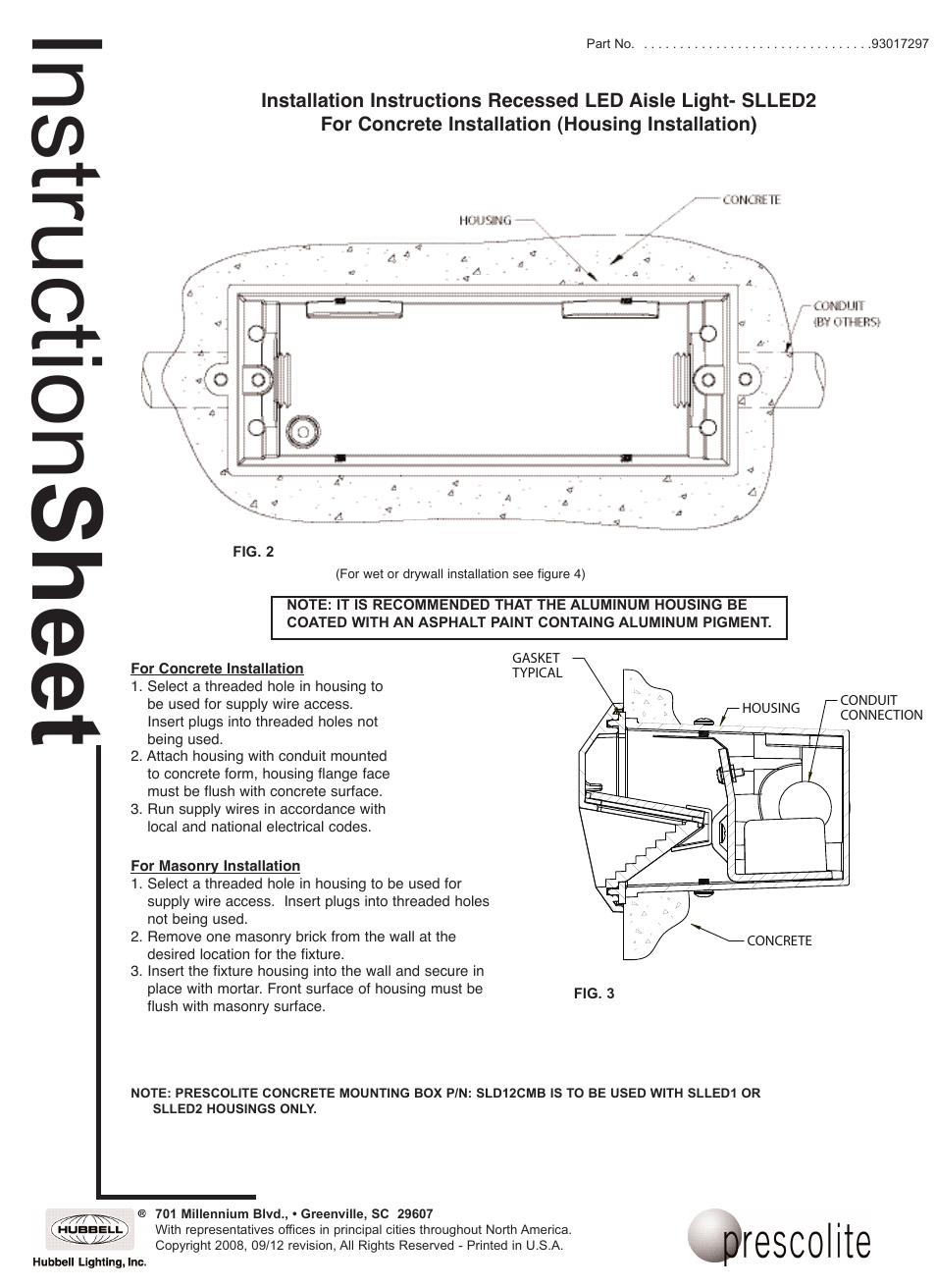 Instruction sheet | Prescolite SLLED2 User Manual | Page 2 / 3