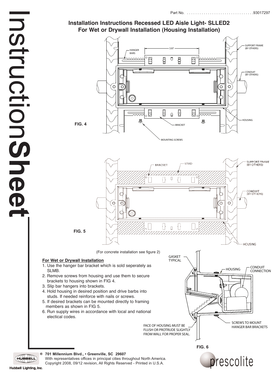 Instruction sheet | Prescolite SLLED2 User Manual | Page 3 / 3