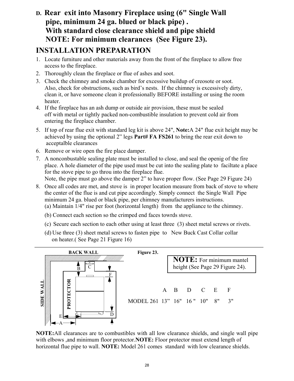 Installation preparation | New Buck Corporation 261 User Manual | Page 30 / 53
