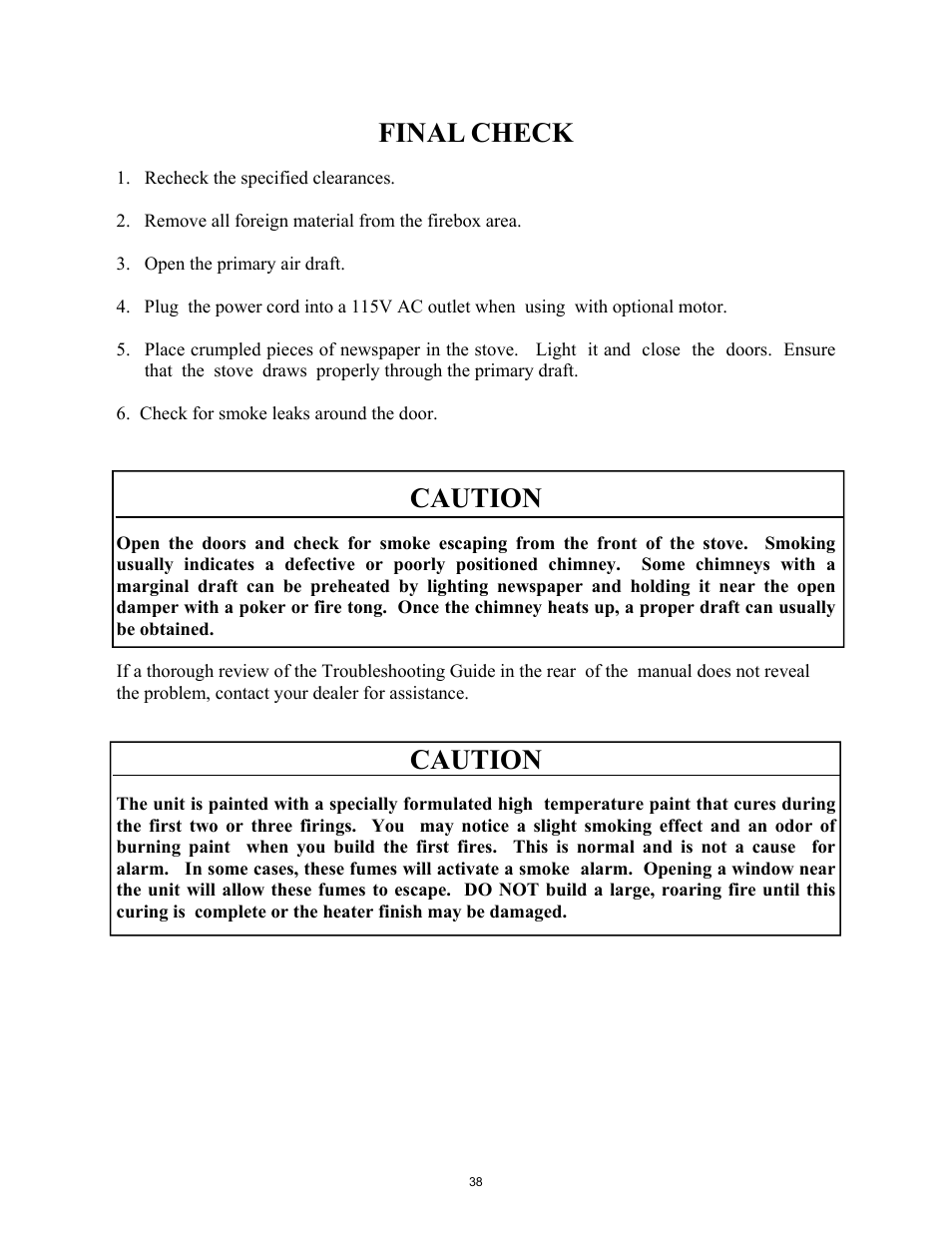 Final check, Caution | New Buck Corporation 261 User Manual | Page 40 / 53