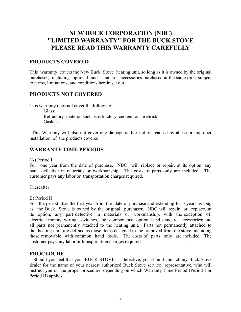 New Buck Corporation 261 User Manual | Page 52 / 53