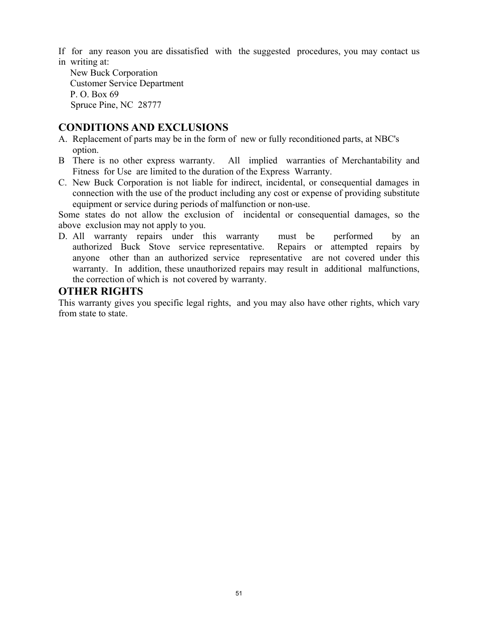 New Buck Corporation 261 User Manual | Page 53 / 53