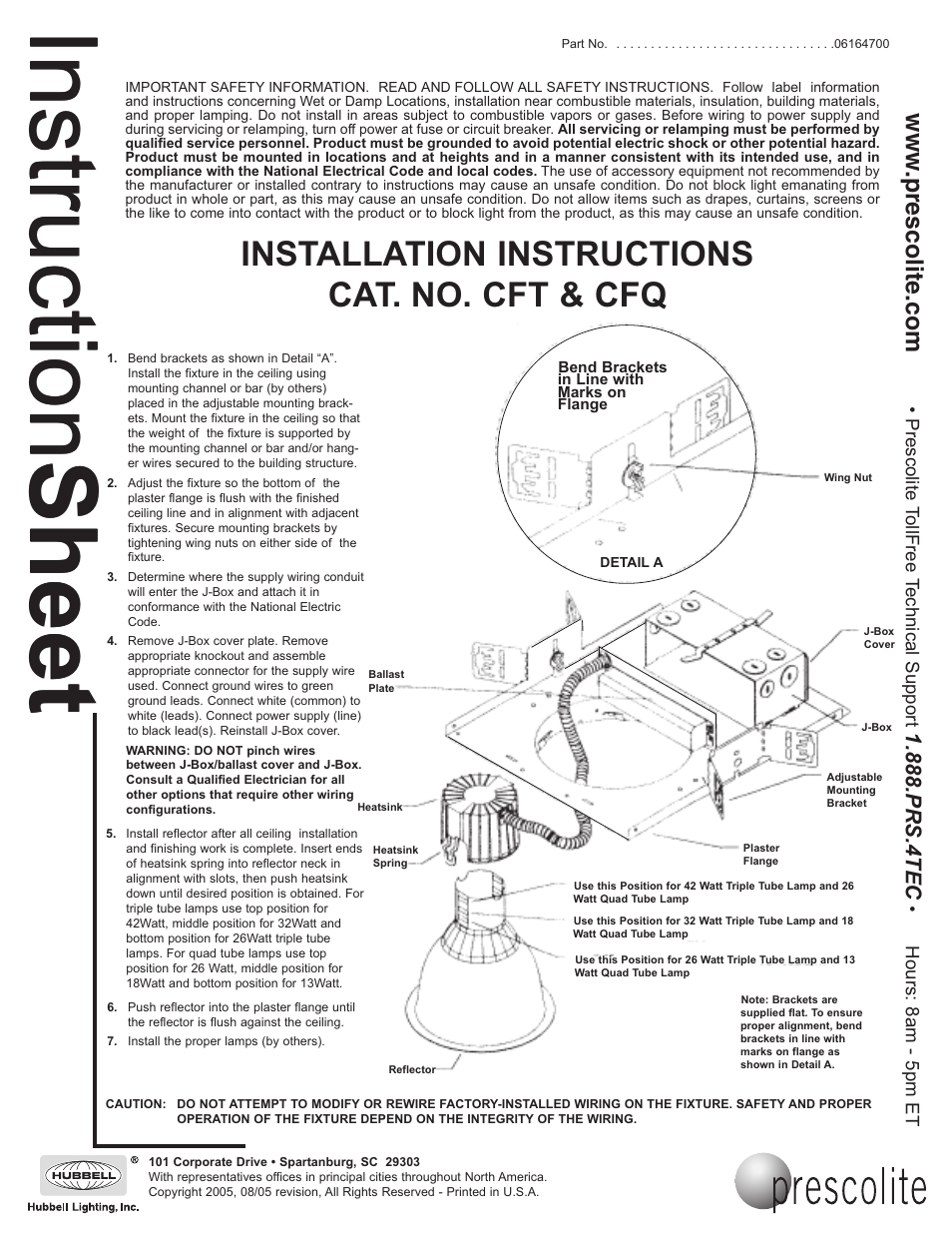 Prescolite CFQ User Manual | 1 page