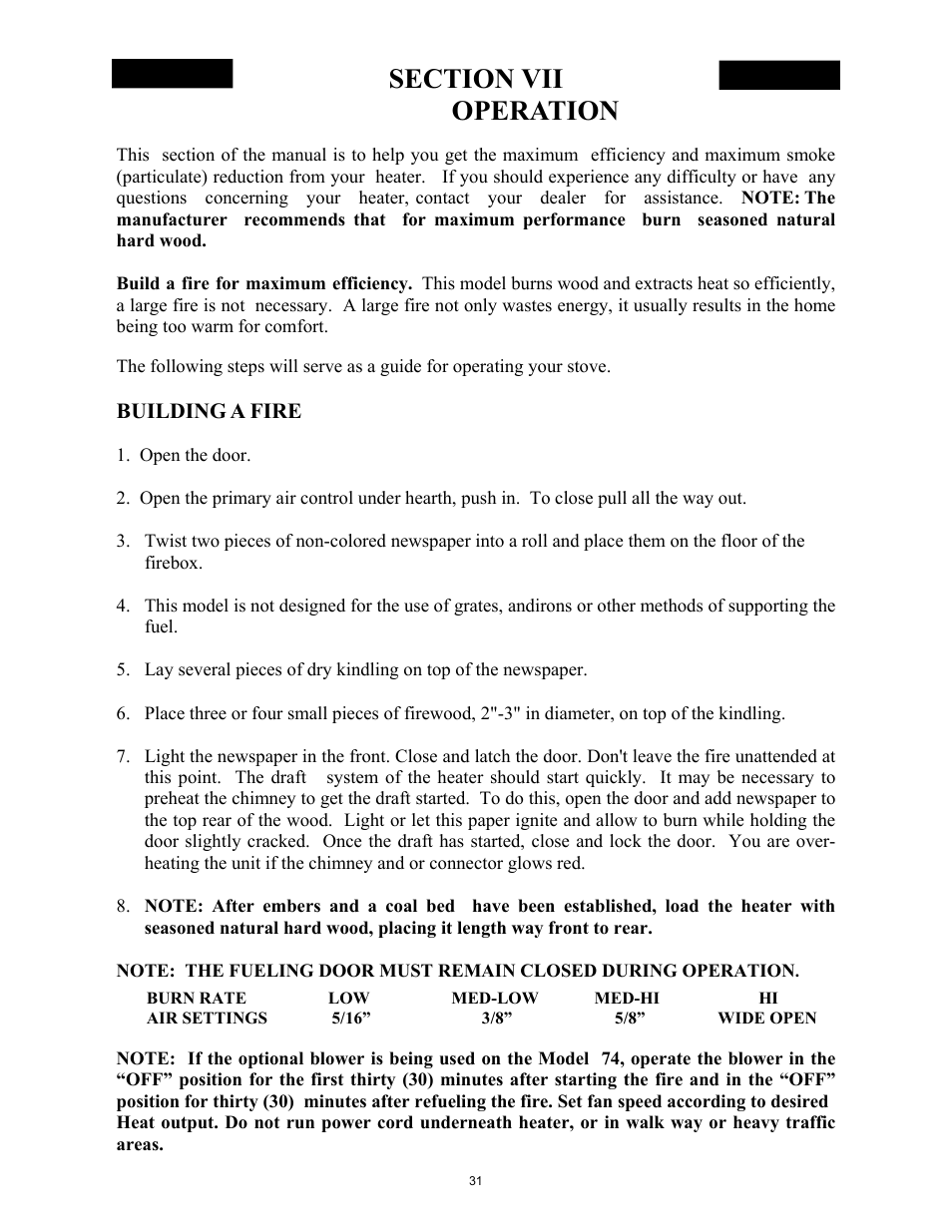 Building a fire | New Buck Corporation 74 User Manual | Page 33 / 37