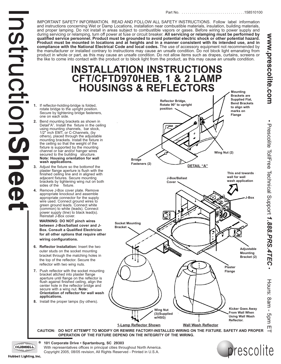 Prescolite CFT/CFTD970HEB User Manual | 2 pages