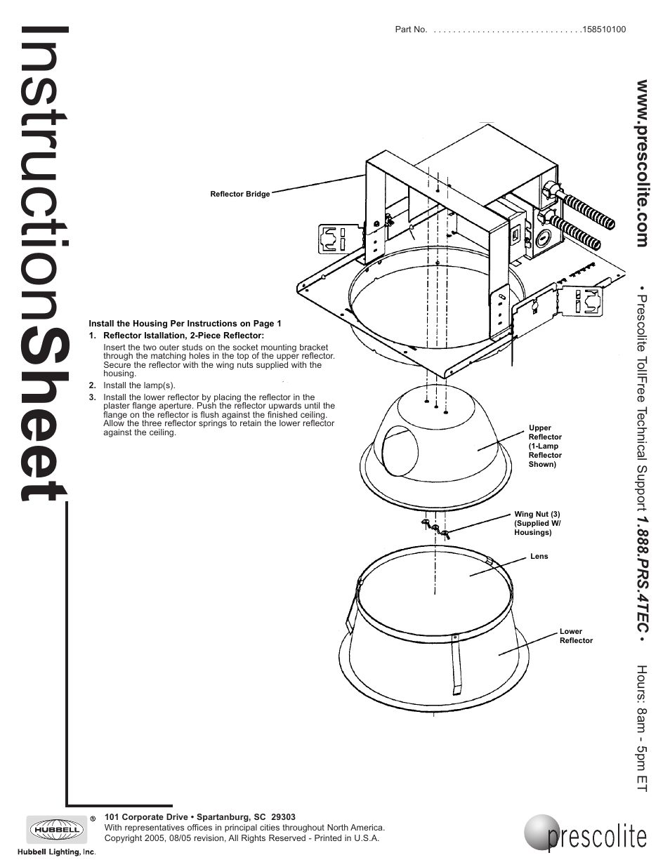 Instruction sheet, Prs.4tec | Prescolite CFT/CFTD970HEB User Manual | Page 2 / 2