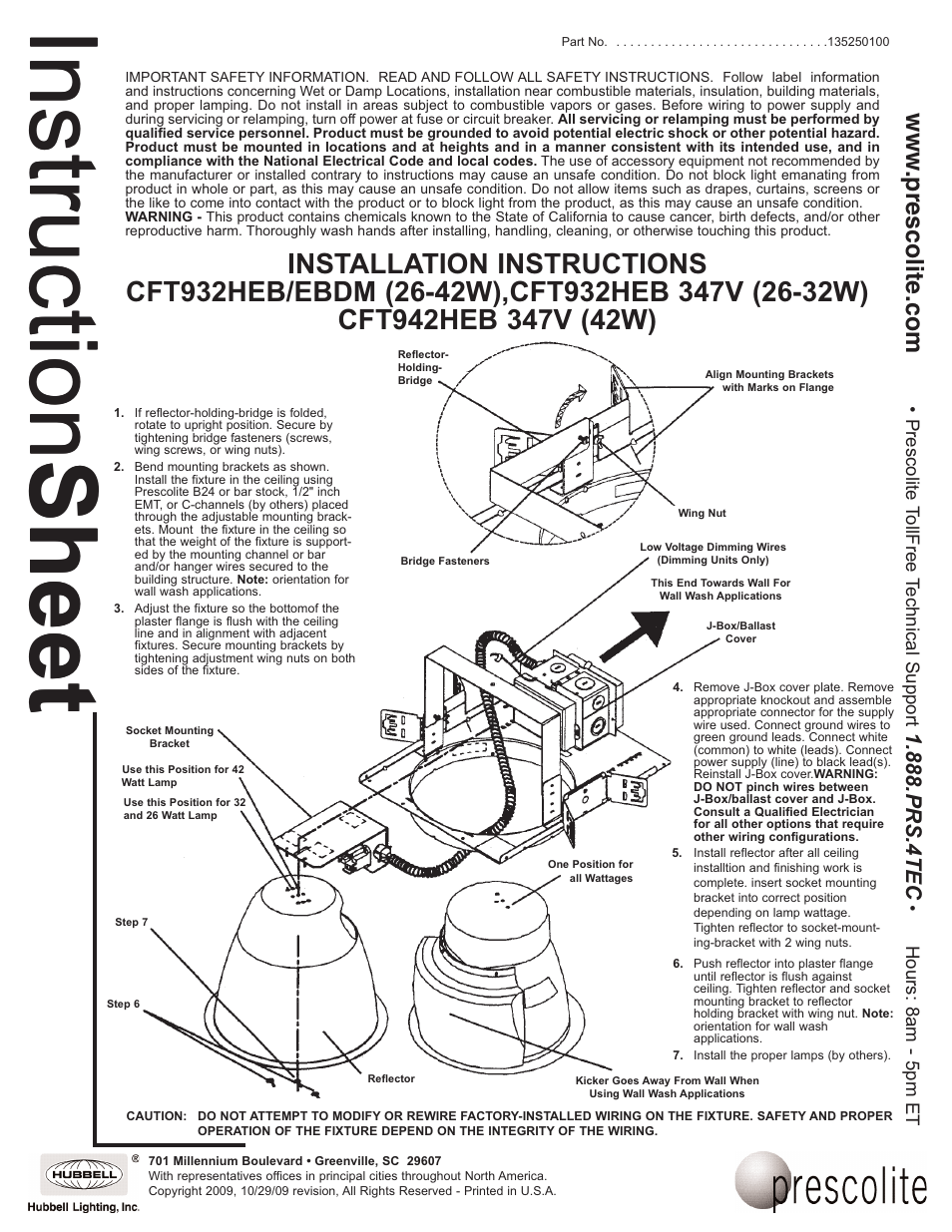 Prescolite CFT942HEB 347V (42W) User Manual | 1 page