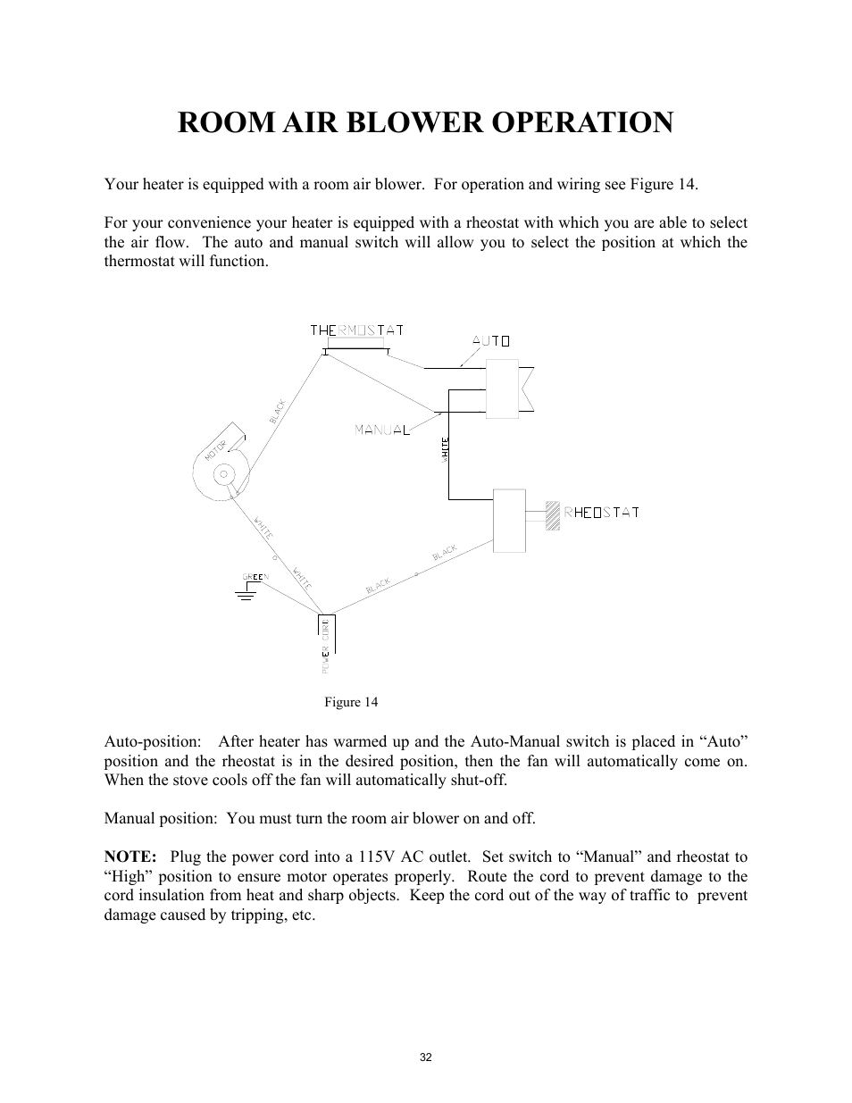 Room air blower operation | New Buck Corporation 85 User Manual | Page 34 / 39