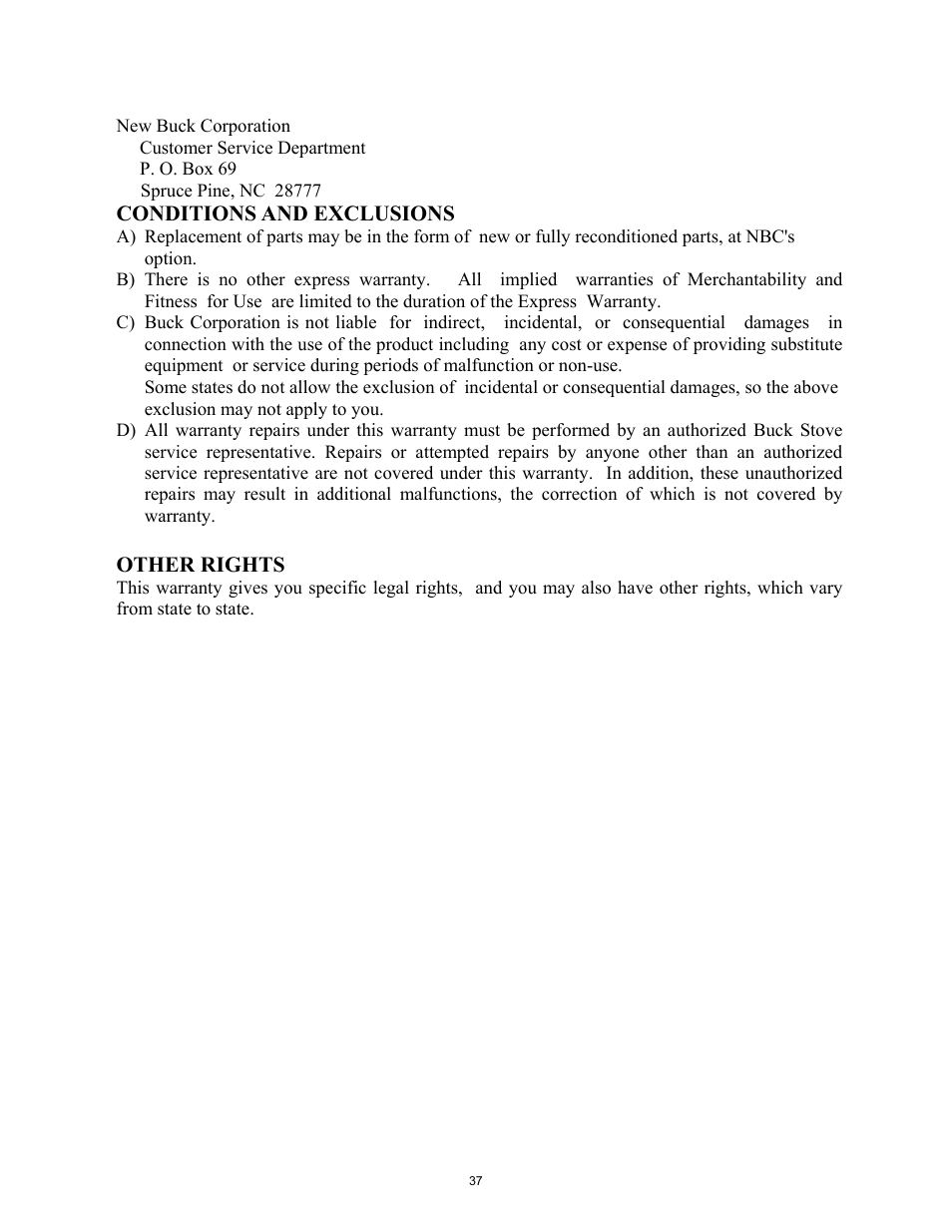 New Buck Corporation 85 User Manual | Page 39 / 39