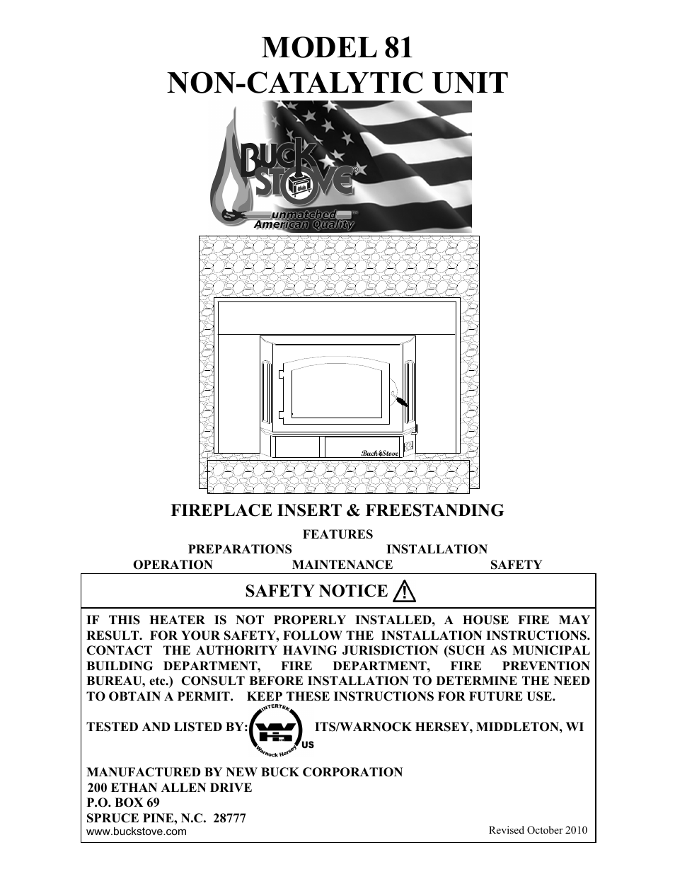 New Buck Corporation 81 User Manual | 39 pages