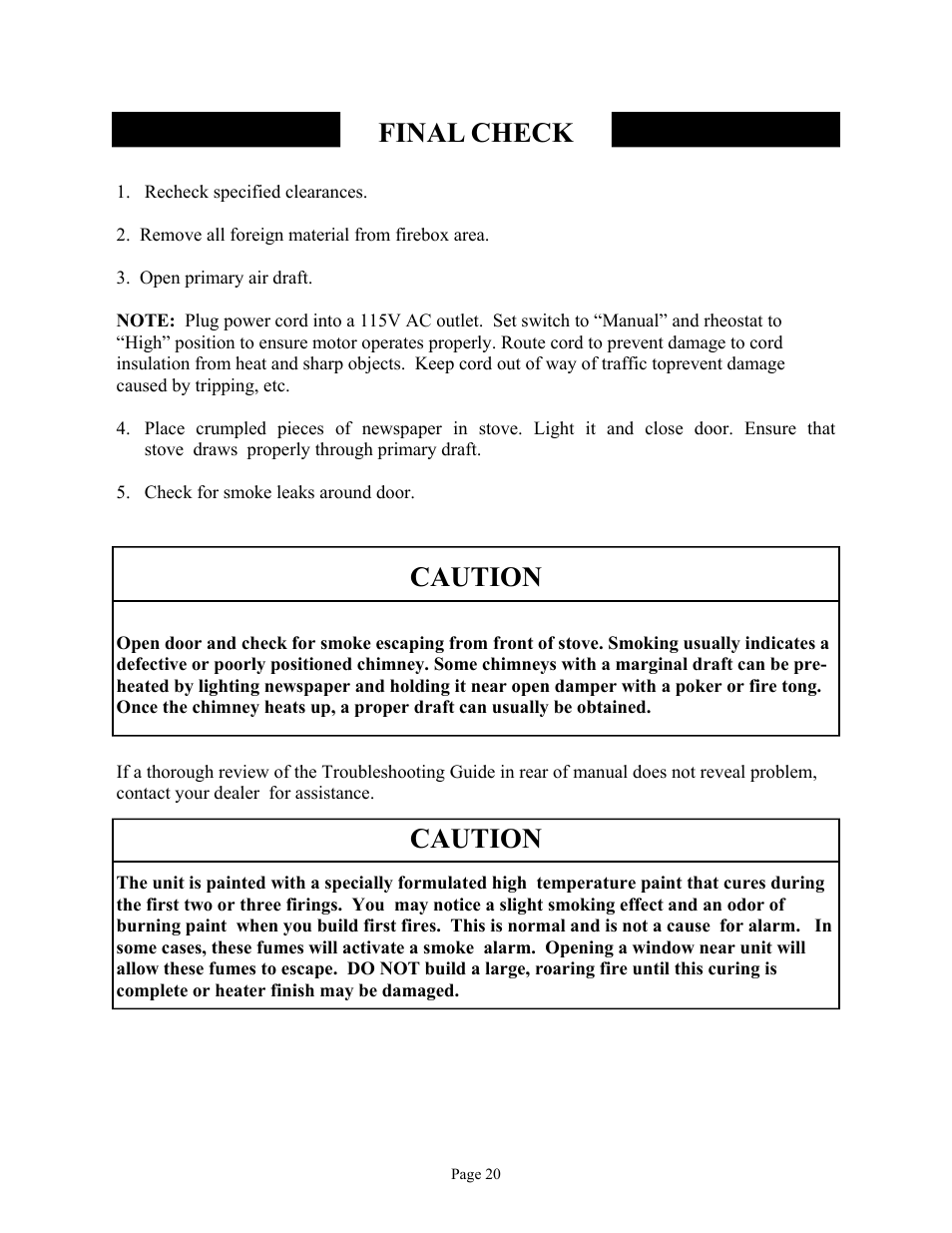 Final check, Caution | New Buck Corporation 81 User Manual | Page 22 / 39