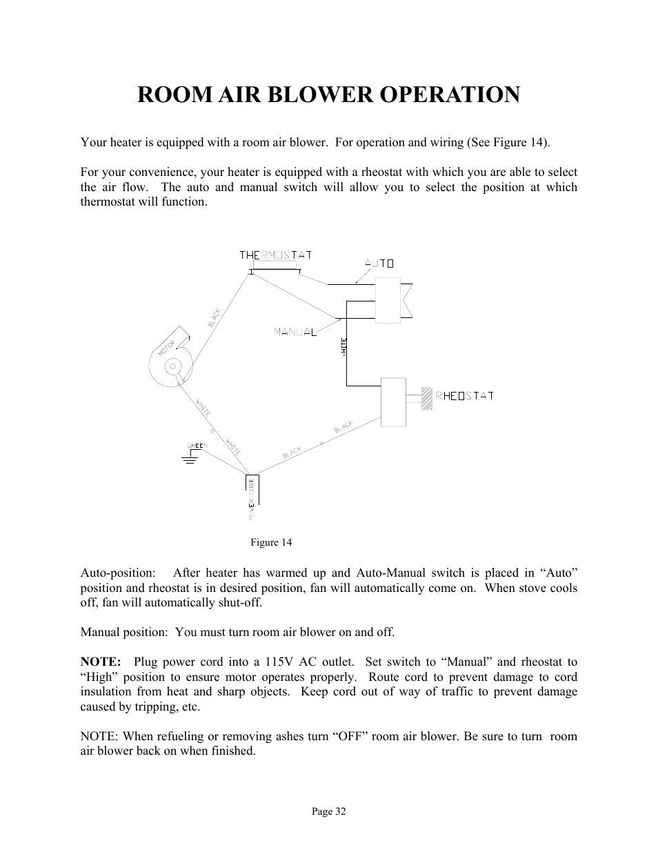 Room air blower operation | New Buck Corporation 81 User Manual | Page 34 / 39