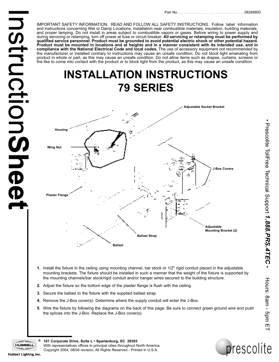 Prescolite 79 SERIES User Manual | 2 pages