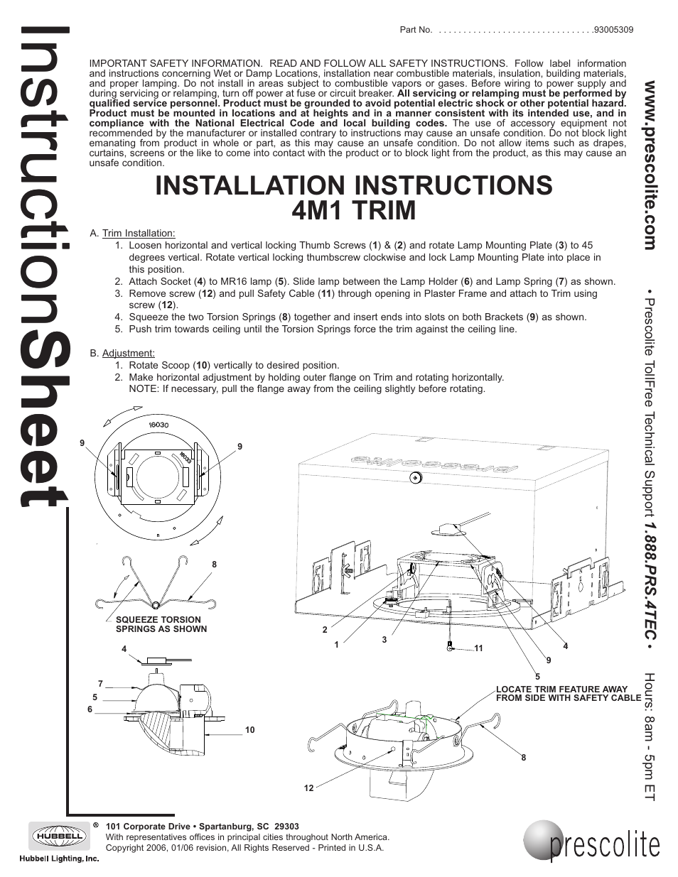 Prescolite 4M1 User Manual | 1 page