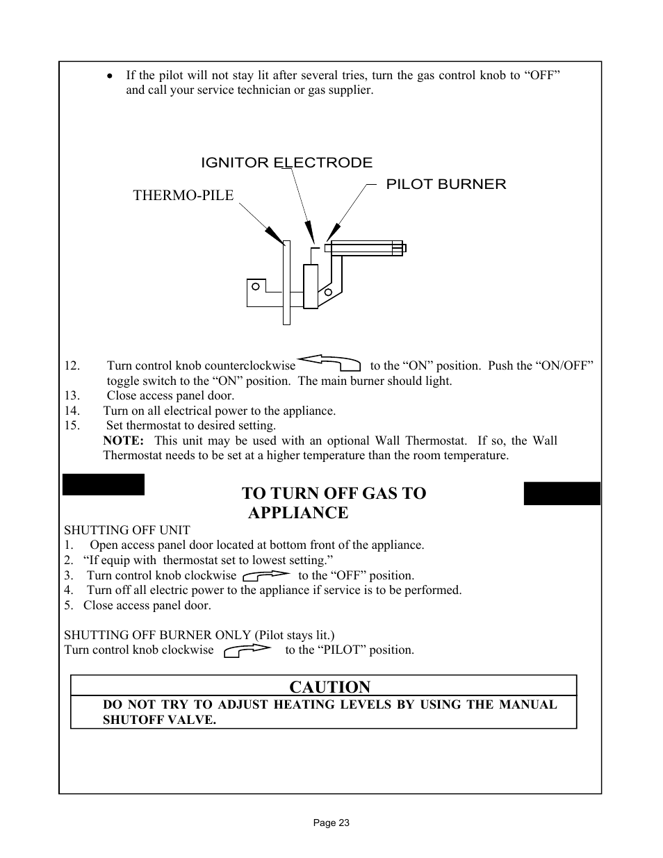 Caution | New Buck Corporation MODEL FP-327-ZC User Manual | Page 25 / 45