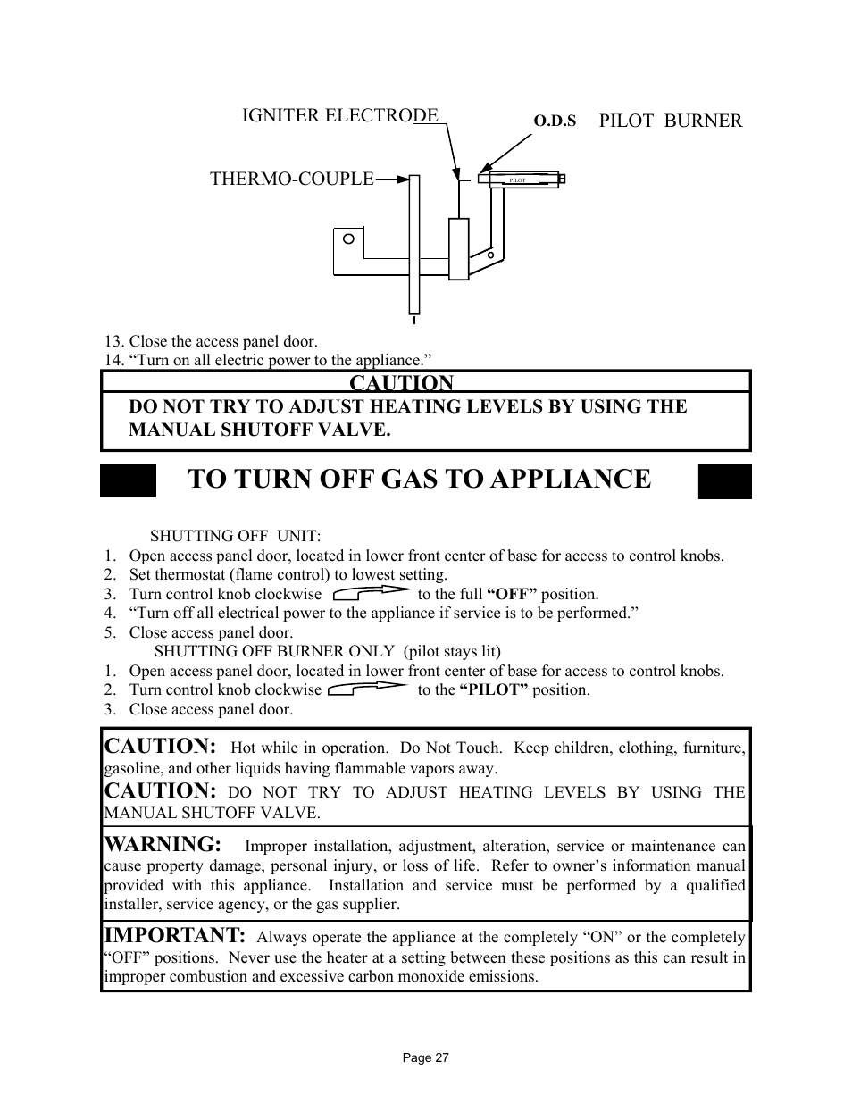 Caution, Warning, Important | New Buck Corporation MODEL FP-327-ZC User Manual | Page 29 / 45