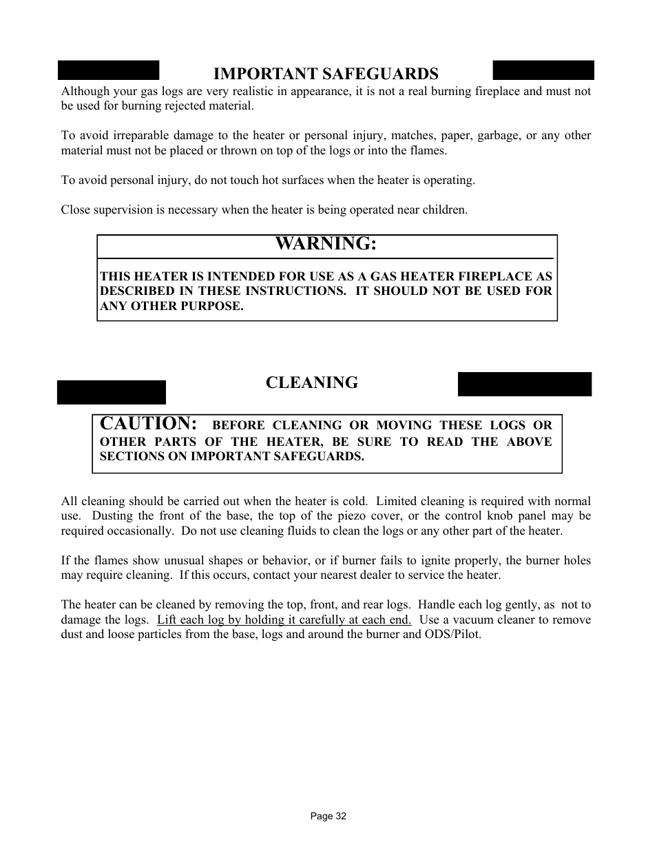 Warning, Caution, Important safeguards | Cleaning | New Buck Corporation MODEL FP-327-ZC User Manual | Page 34 / 45
