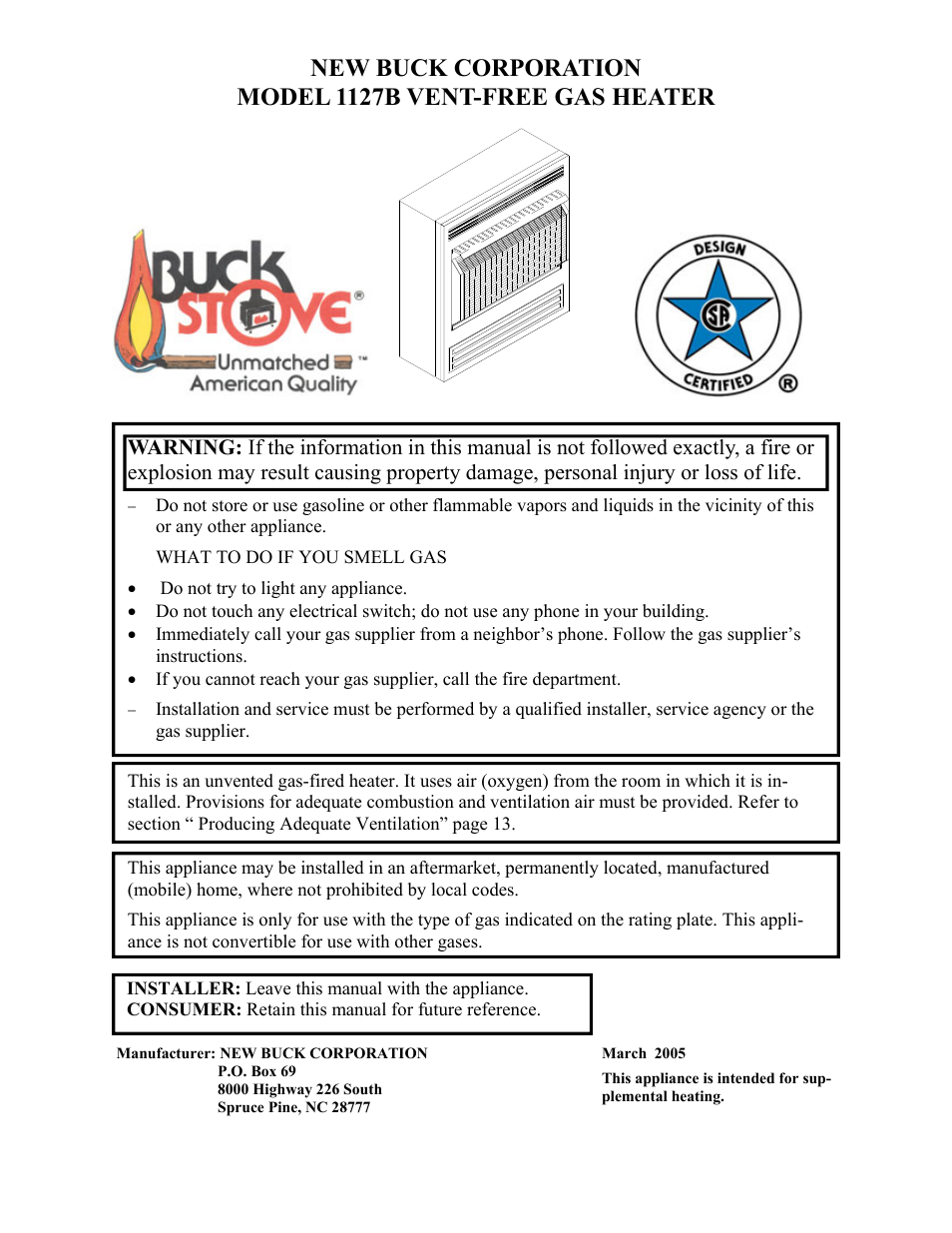 New Buck Corporation 1127B User Manual | 43 pages