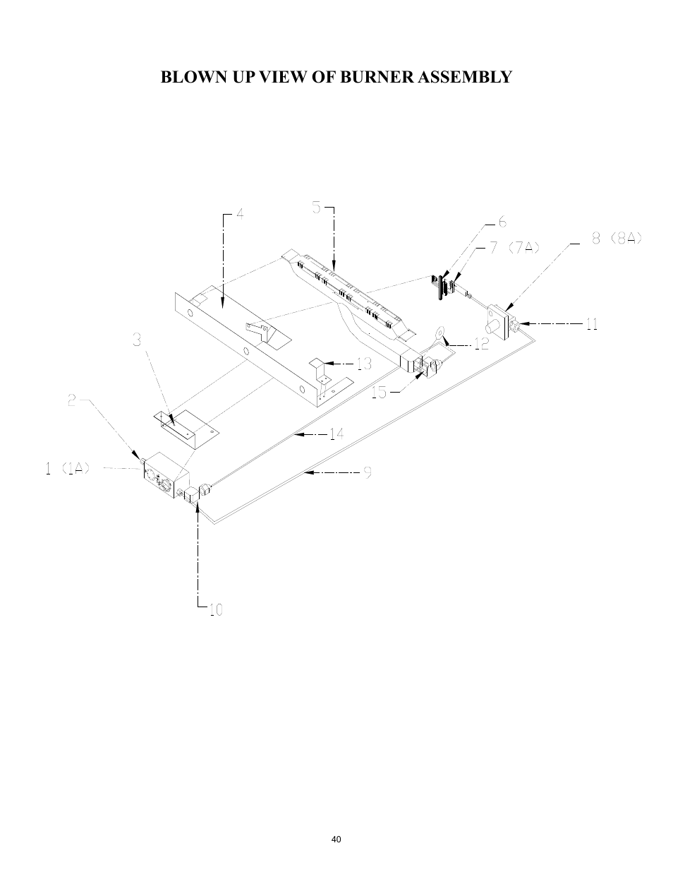 Blown up view of burner assembly | New Buck Corporation 1127B User Manual | Page 42 / 43