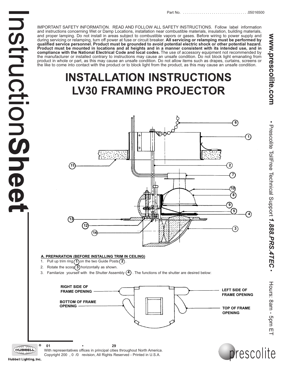 Prescolite LV30 User Manual | 3 pages