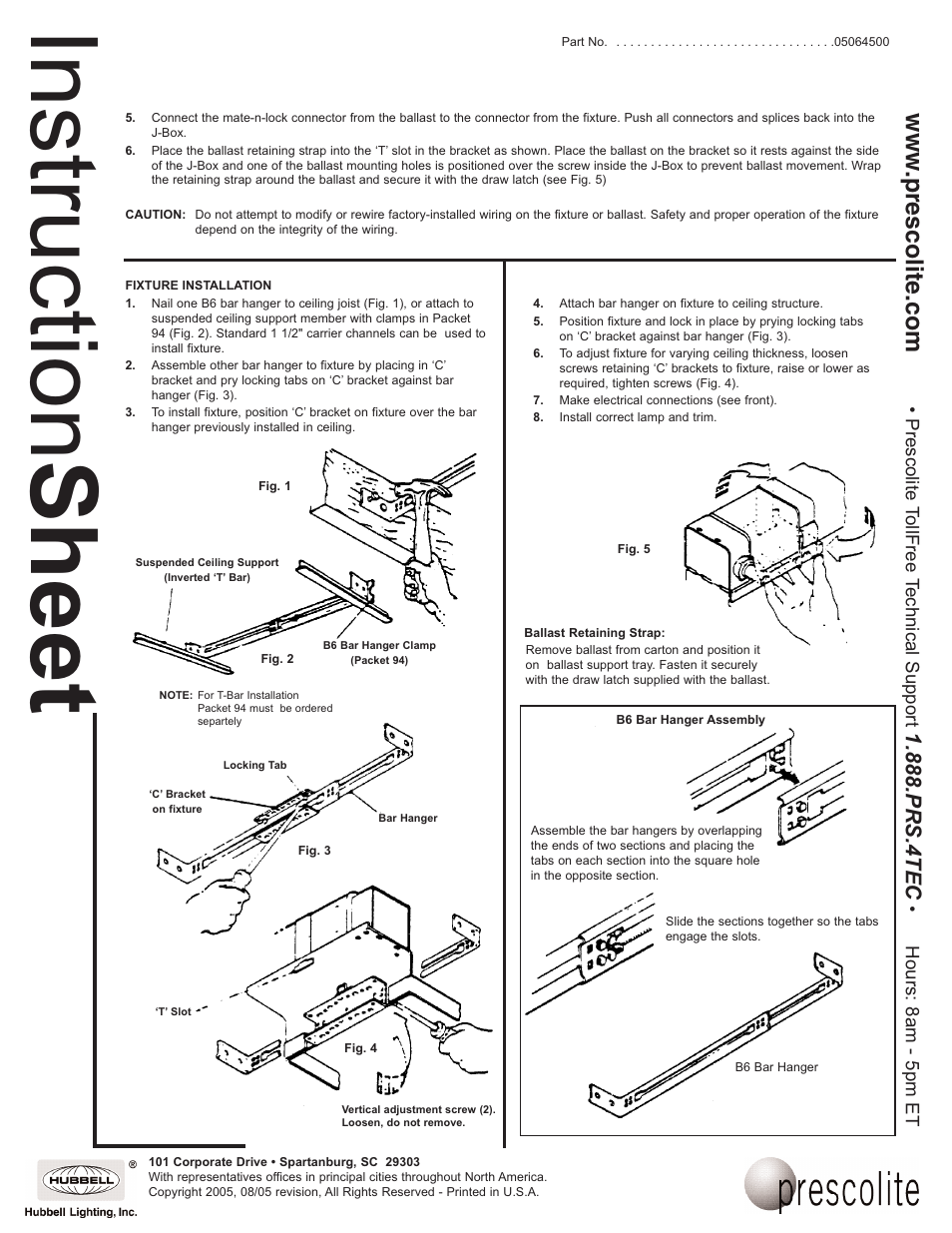 Instruction sheet, Prs.4tec | Prescolite Recessed HID User Manual | Page 2 / 2