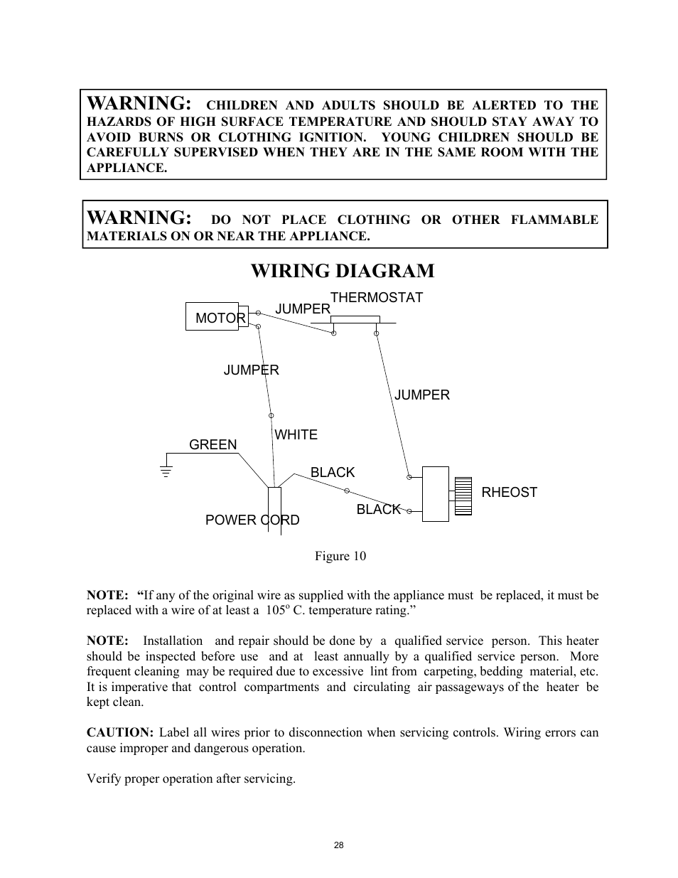 Warning, Wiring diagram | New Buck Corporation 1110 User Manual | Page 30 / 43