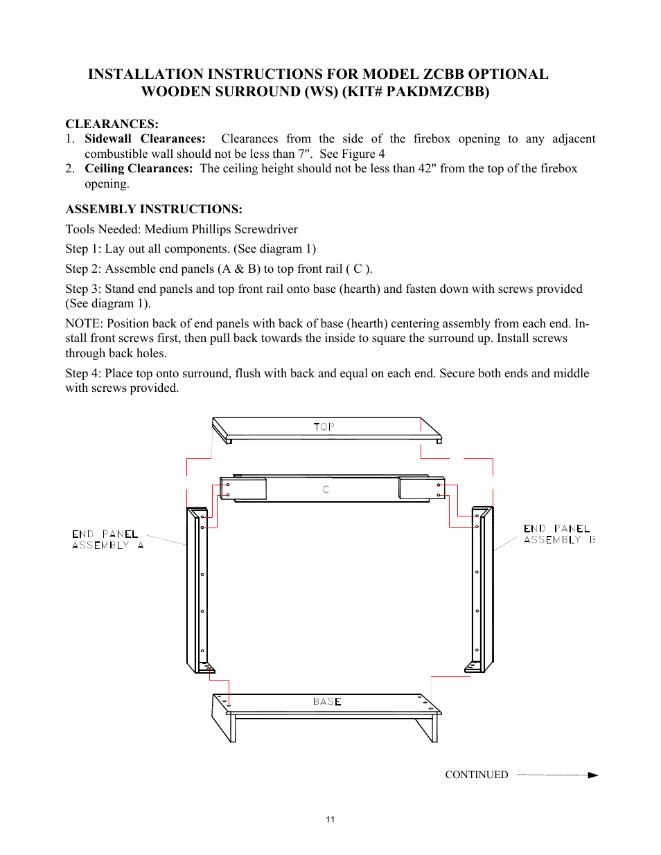 Tools needed: medium phillips screwdriver, Step 1: lay out all components. (see diagram 1) | New Buck Corporation ZCBB User Manual | Page 13 / 22