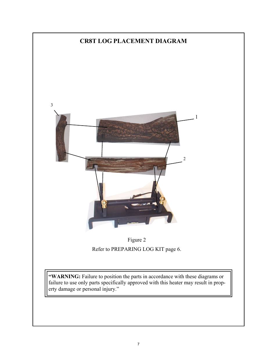 Cr8t log placement diagram | New Buck Corporation CR8T User Manual | Page 11 / 39