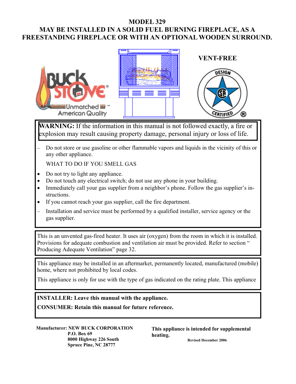 New Buck Corporation 329 User Manual | 55 pages