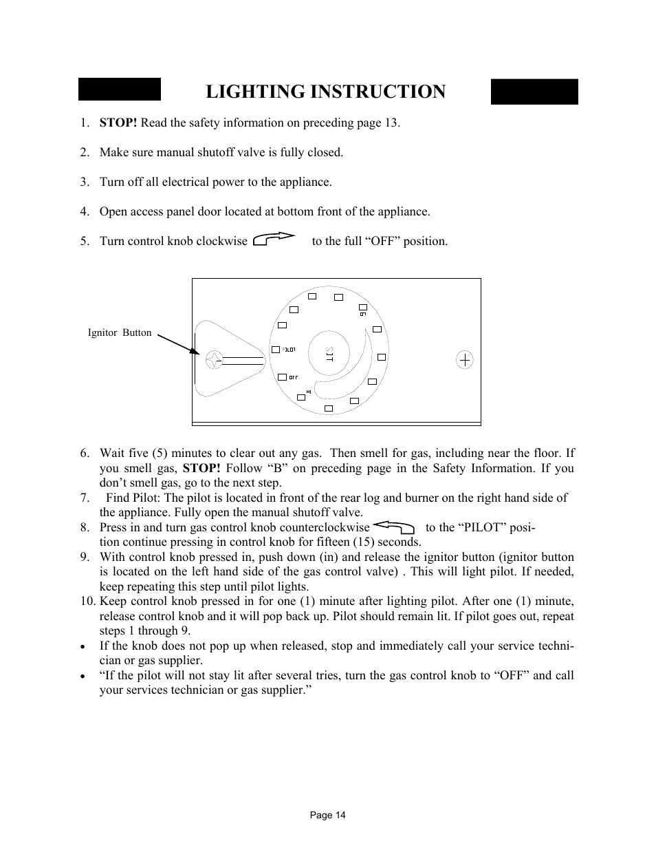 Lighting instruction | New Buck Corporation 329 User Manual | Page 18 / 55