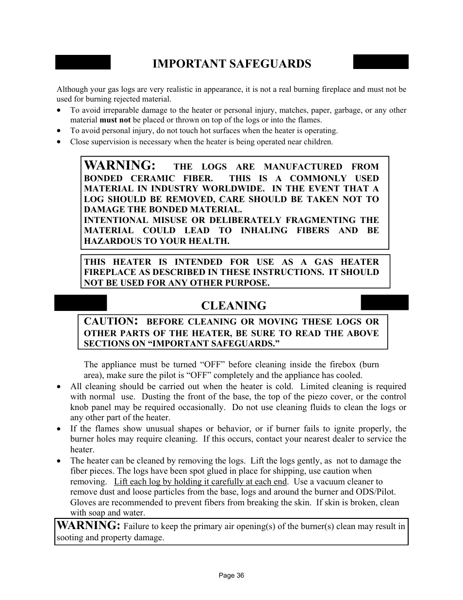 Warning, Important safeguards, Cleaning | New Buck Corporation 329 User Manual | Page 40 / 55