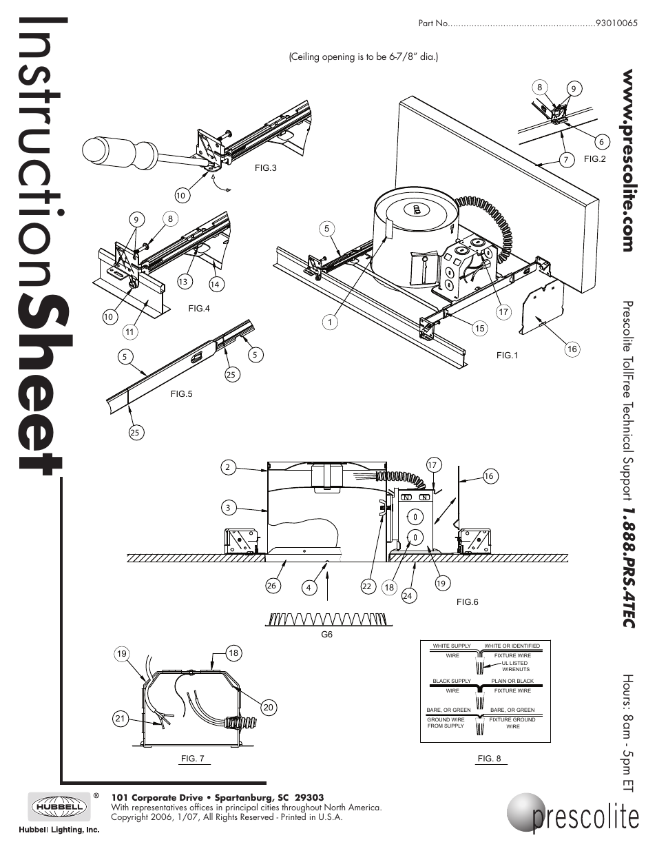 Instruction sheet, Prs.4tec, Prescolite t ollfree t echnical suppor t | Hours: 8am - 5pm et | Prescolite IBXS User Manual | Page 2 / 2