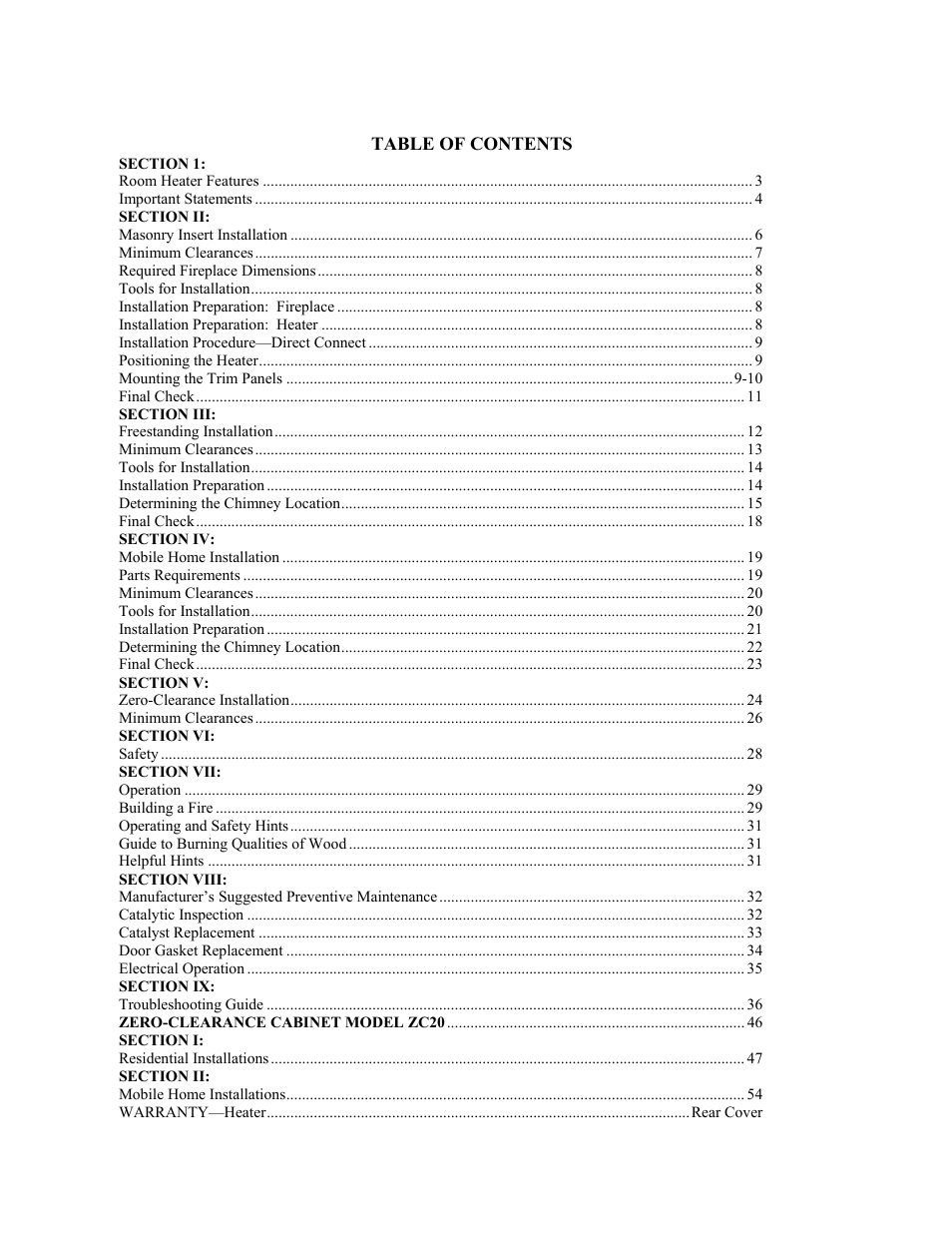 New Buck Corporation 20 Room Heater User Manual | Page 2 / 62