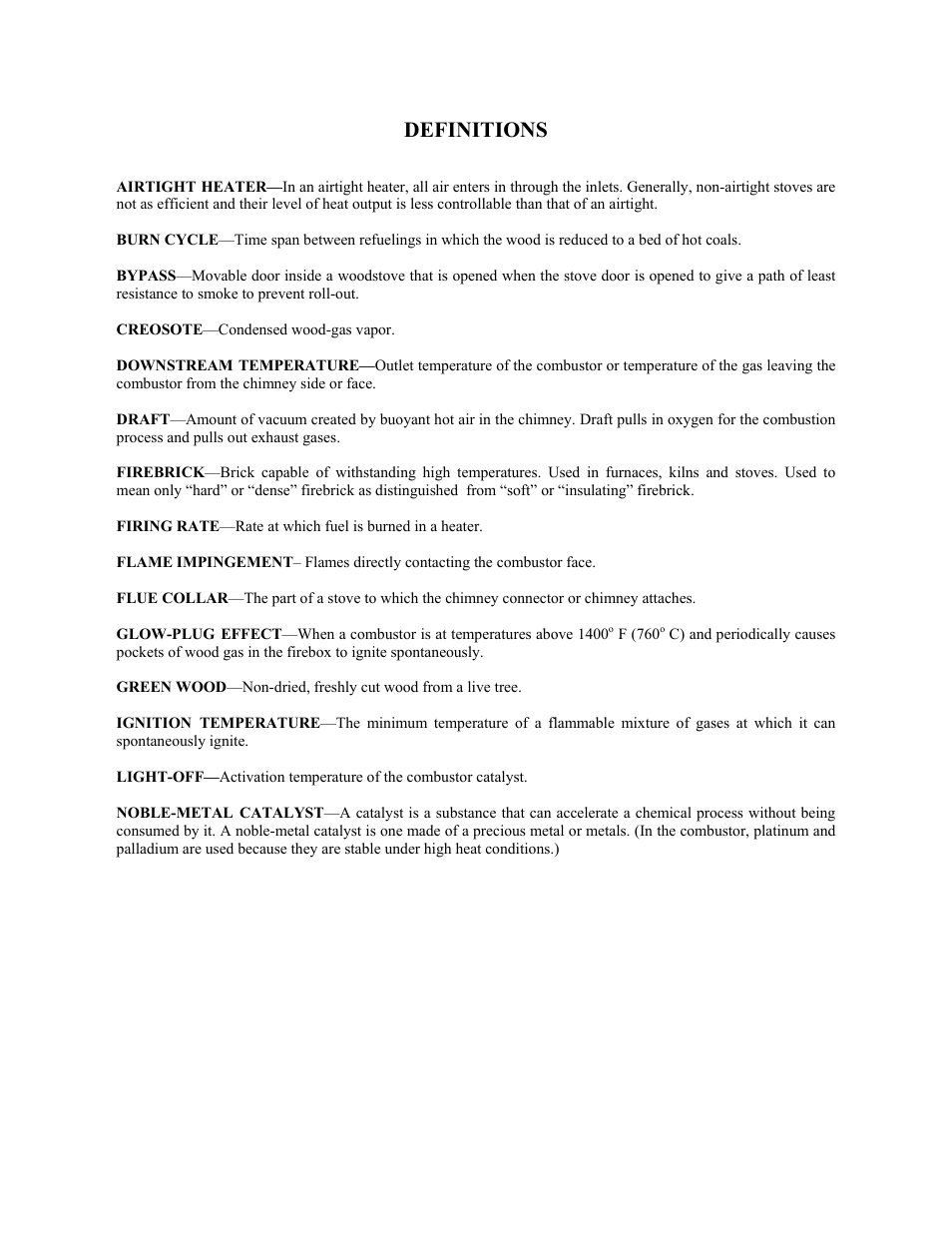 Definitions | New Buck Corporation 20 Room Heater User Manual | Page 38 / 62