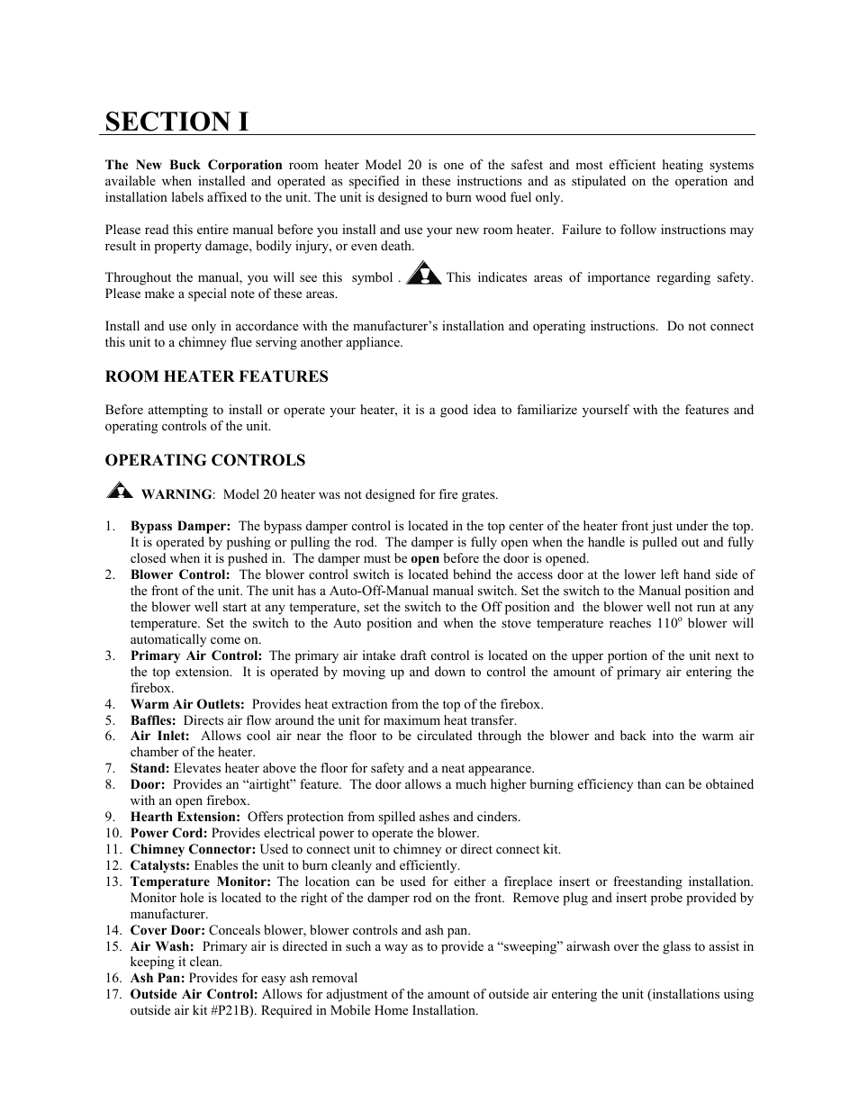 New Buck Corporation 20 Room Heater User Manual | Page 4 / 62