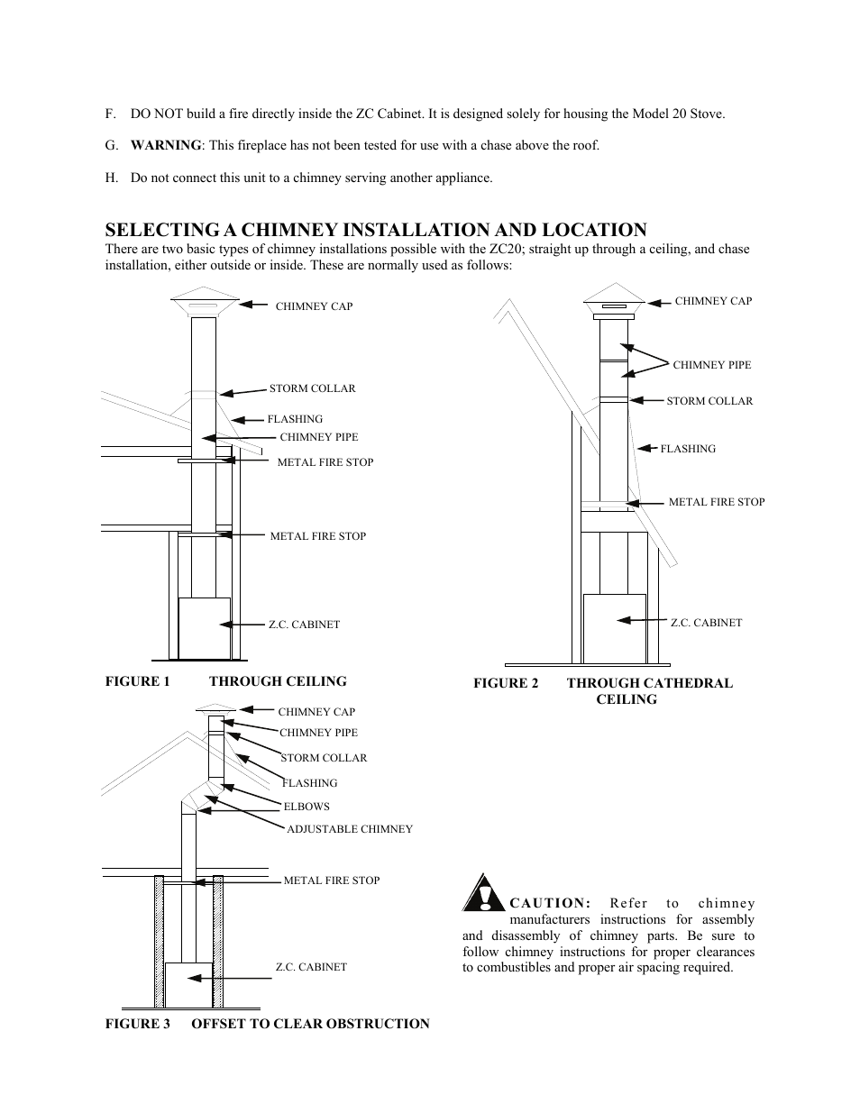 Selecting a chimney installation and location | New Buck Corporation 20 Room Heater User Manual | Page 49 / 62