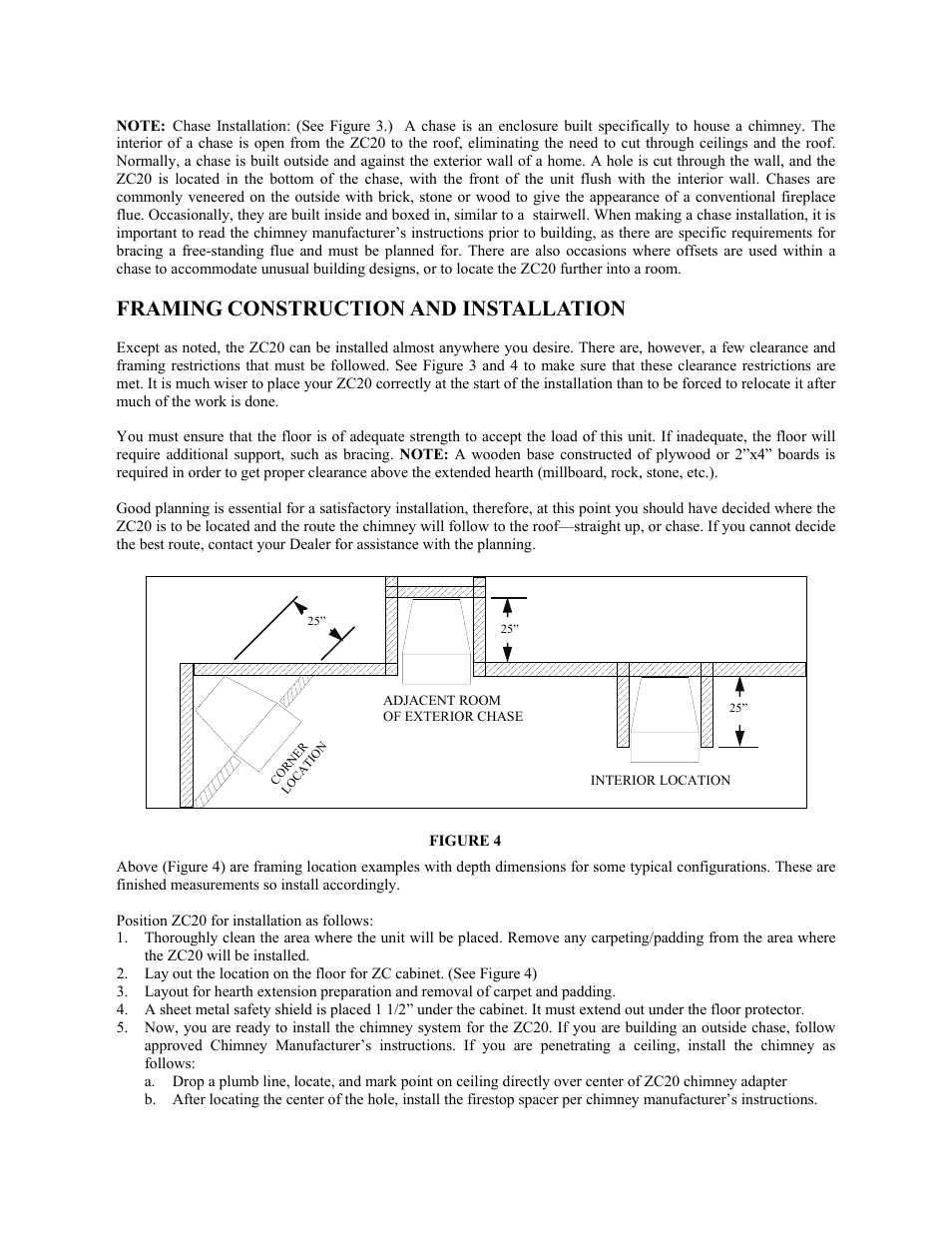 Framing construction and installation | New Buck Corporation 20 Room Heater User Manual | Page 50 / 62